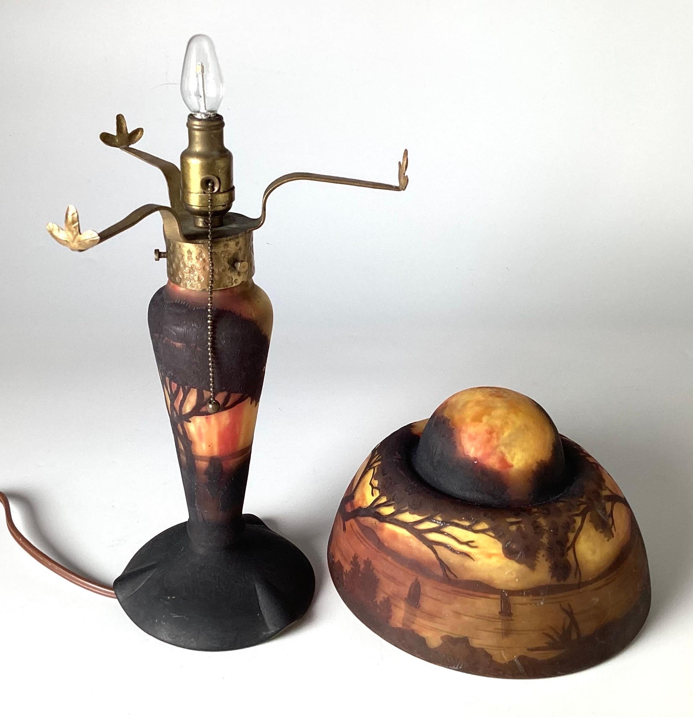Original Daum Nancy Art Glass Lamp For Sale 2