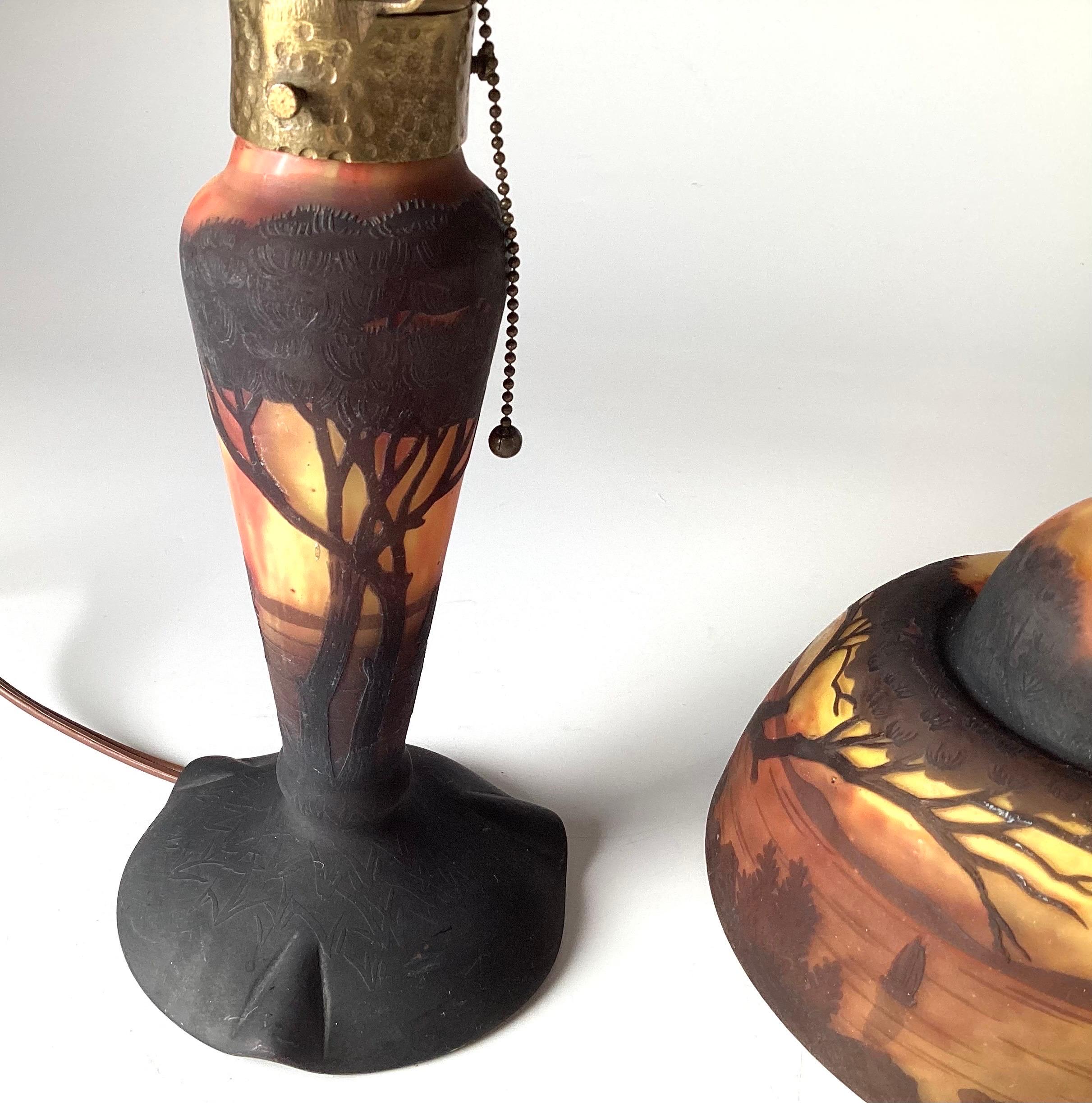 Original Daum Nancy Art Glass Lamp For Sale 3