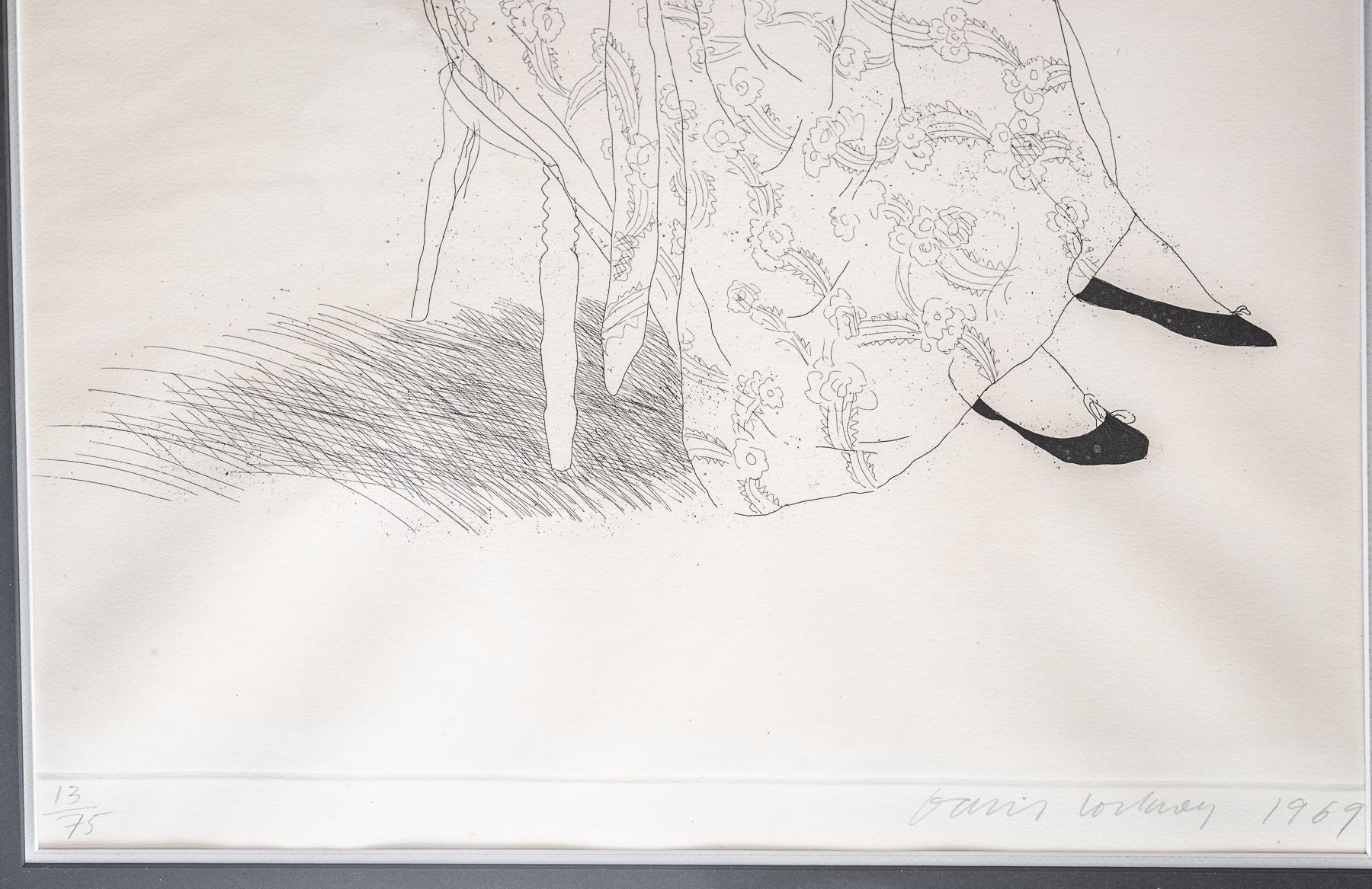 Grabado original de David Hockney sobre Celia Birtwell en Bueno estado para la venta en Henley-on Thames, Oxfordshire