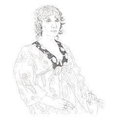 Incisione originale di David Hockney raffigurante Celia Birtwell