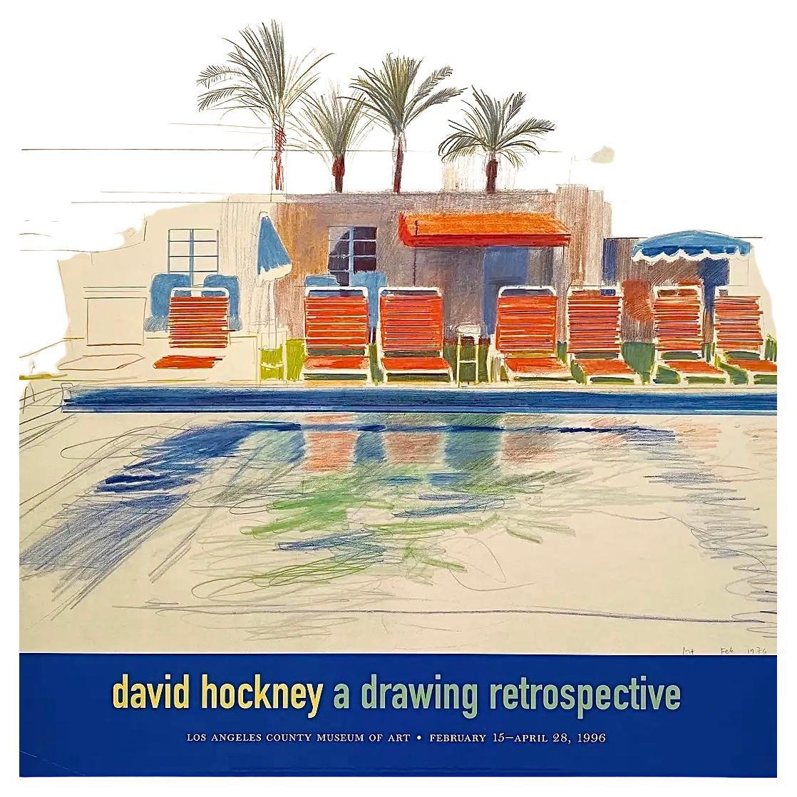 Cartel litográfico original de la exposición de David Hockney, titulado 