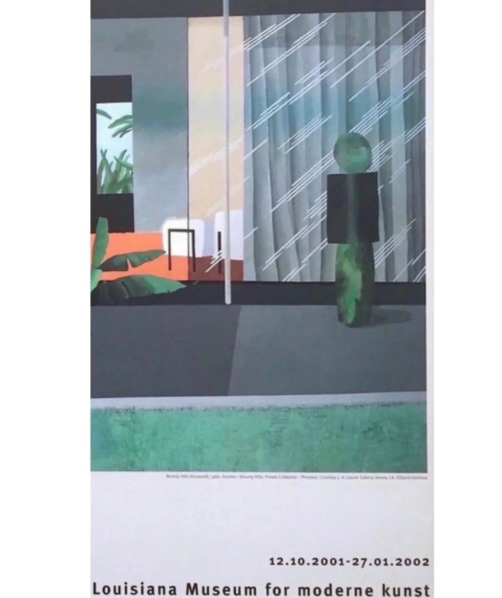 Póster litografía original de la exposición de David Hockney Ama de casa de Beverly Hills 2001 Moderno de mediados de siglo en venta