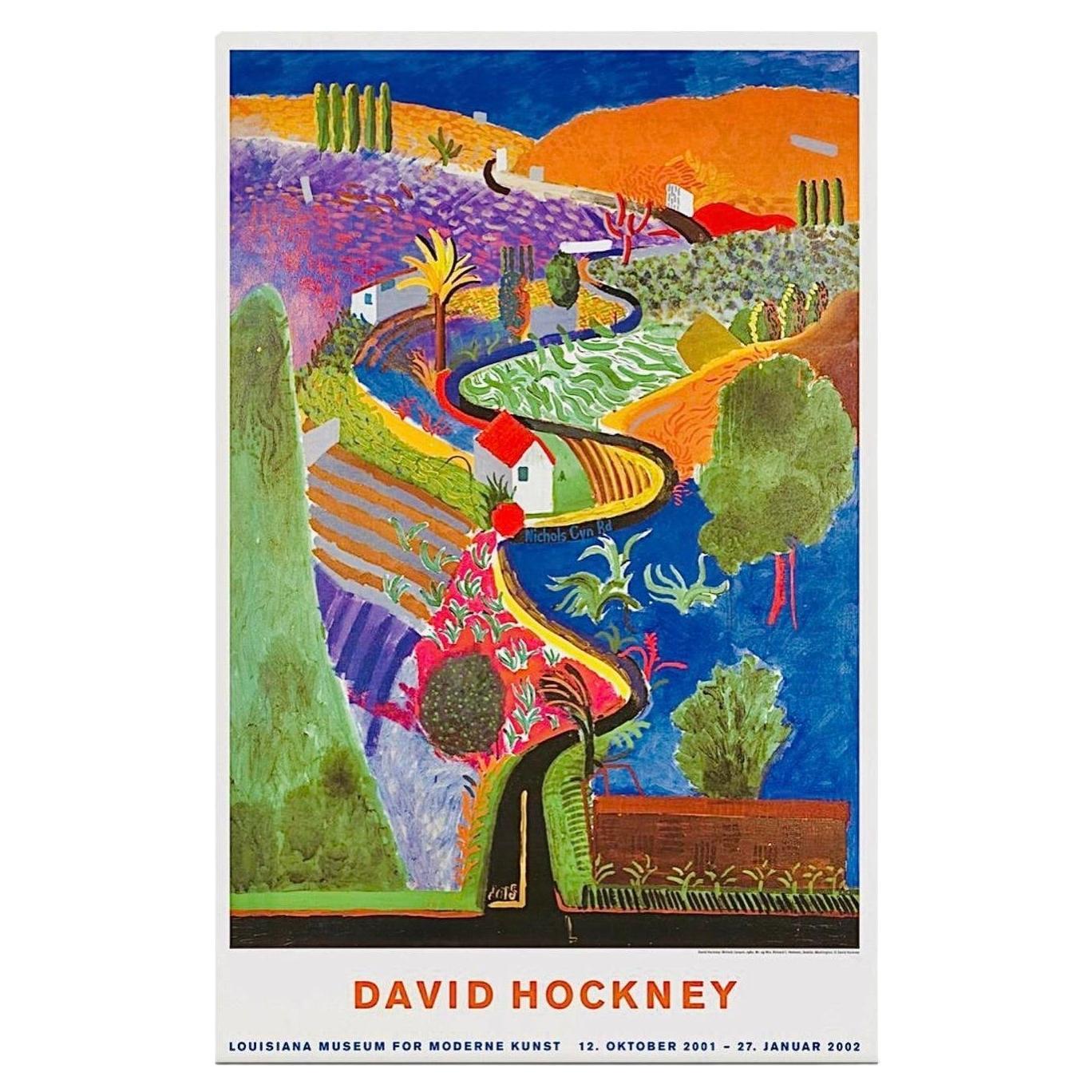 Cartel original de la exposición de David Hockney Nichols Canyon Dinamarca