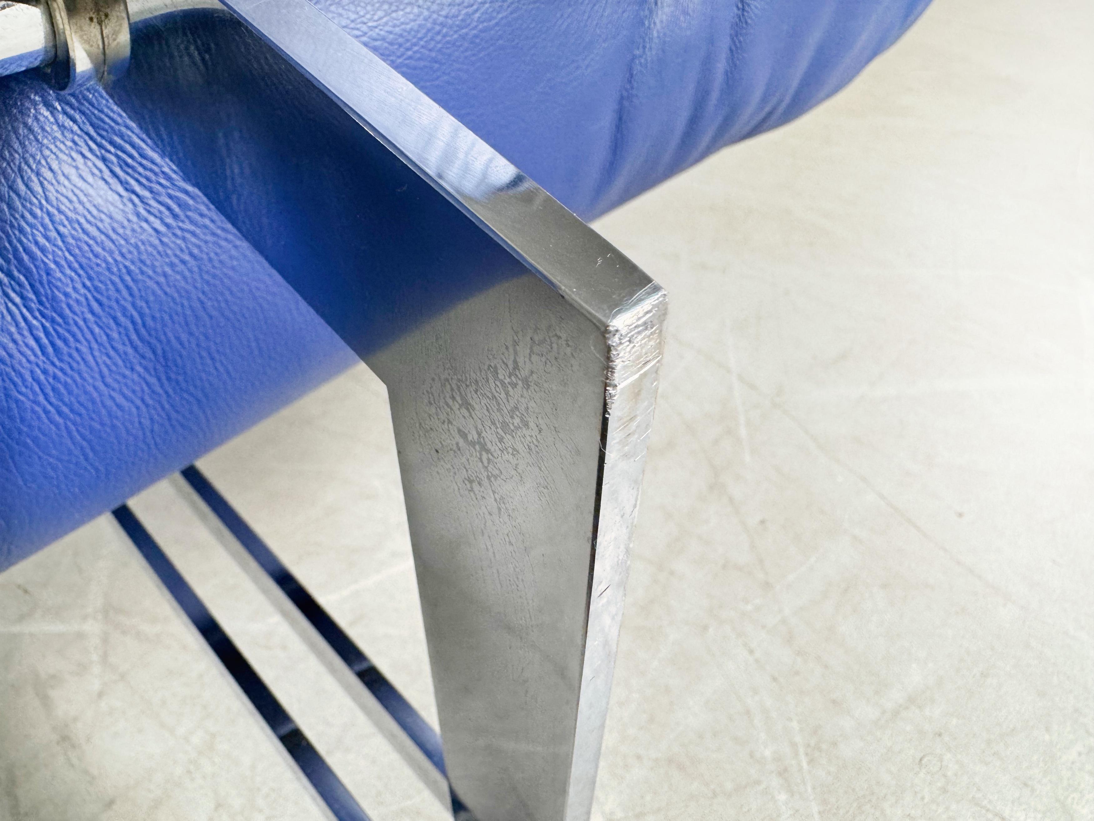 Original De Sede DS 140 Sofa Design Couch Leder blau Zweisitzer en venta 6