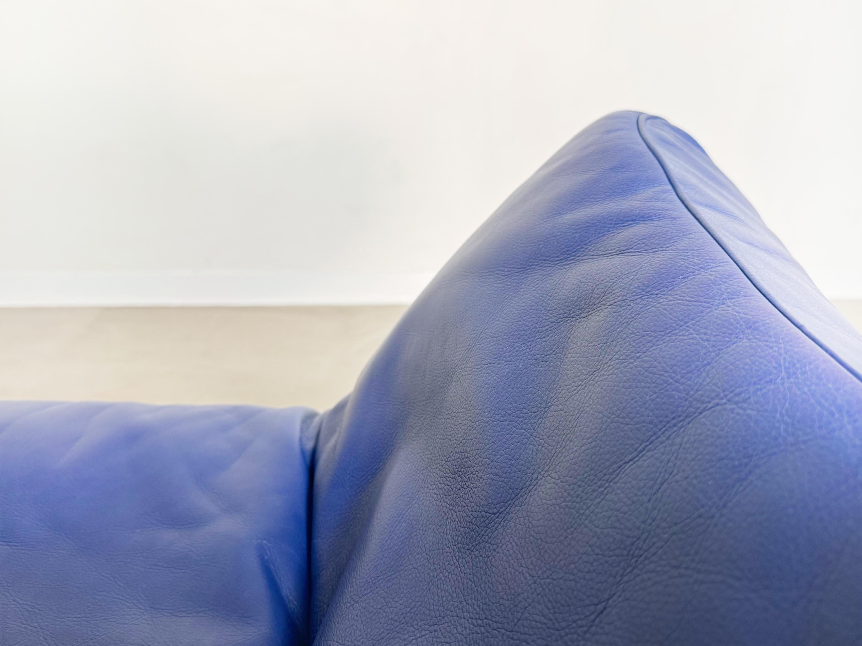 Original De Sede DS 140 Sofa Design Couch Leder blau Zweisitzer en venta 7