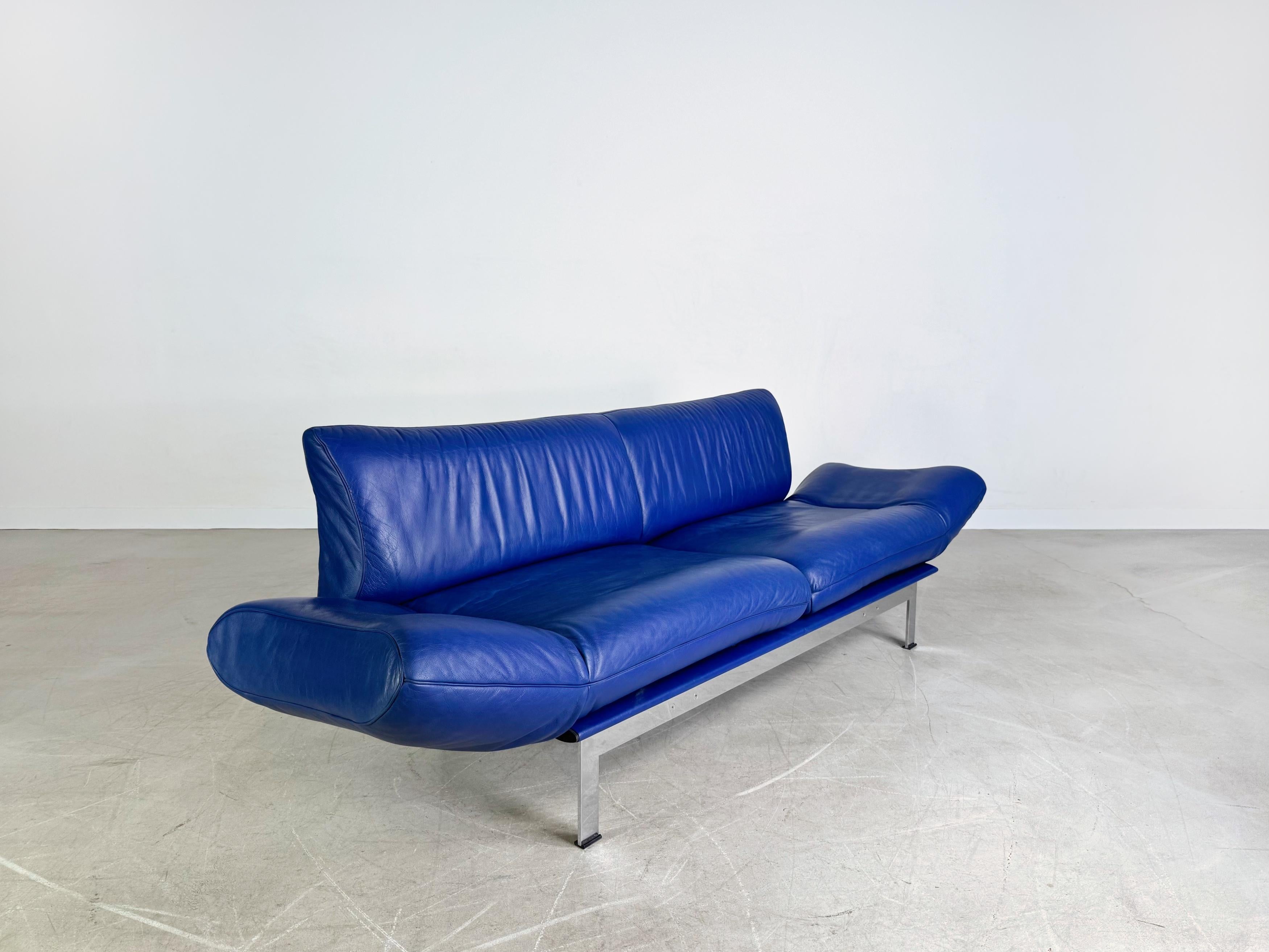 Original De Sede DS 140 Sofa Design Couch Leder blau Zweisitzer Suizo en venta