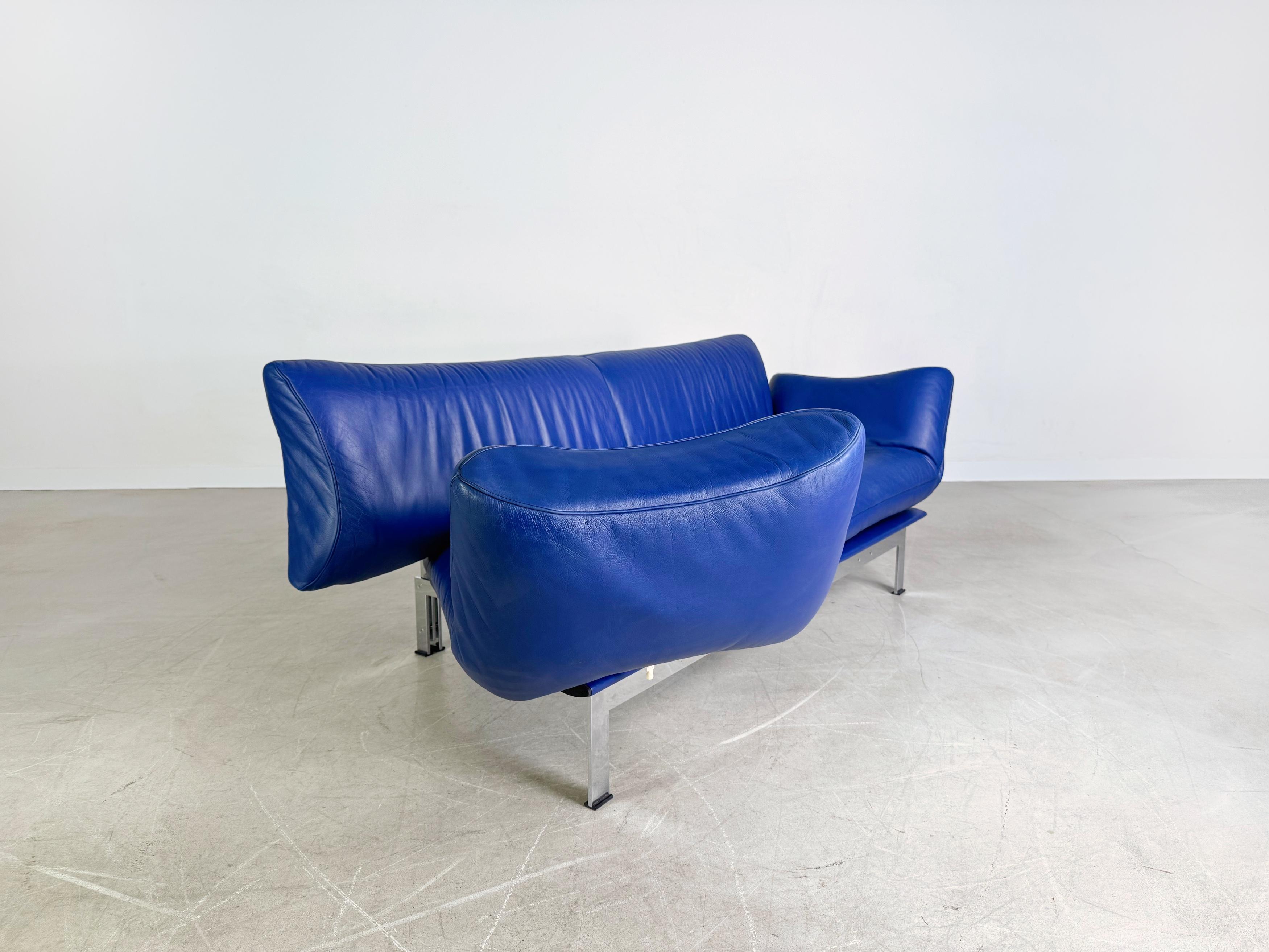 Original De Sede DS 140 Sofa Design Couch Leder blau Zweisitzer en Bueno estado para la venta en Berlin, DE