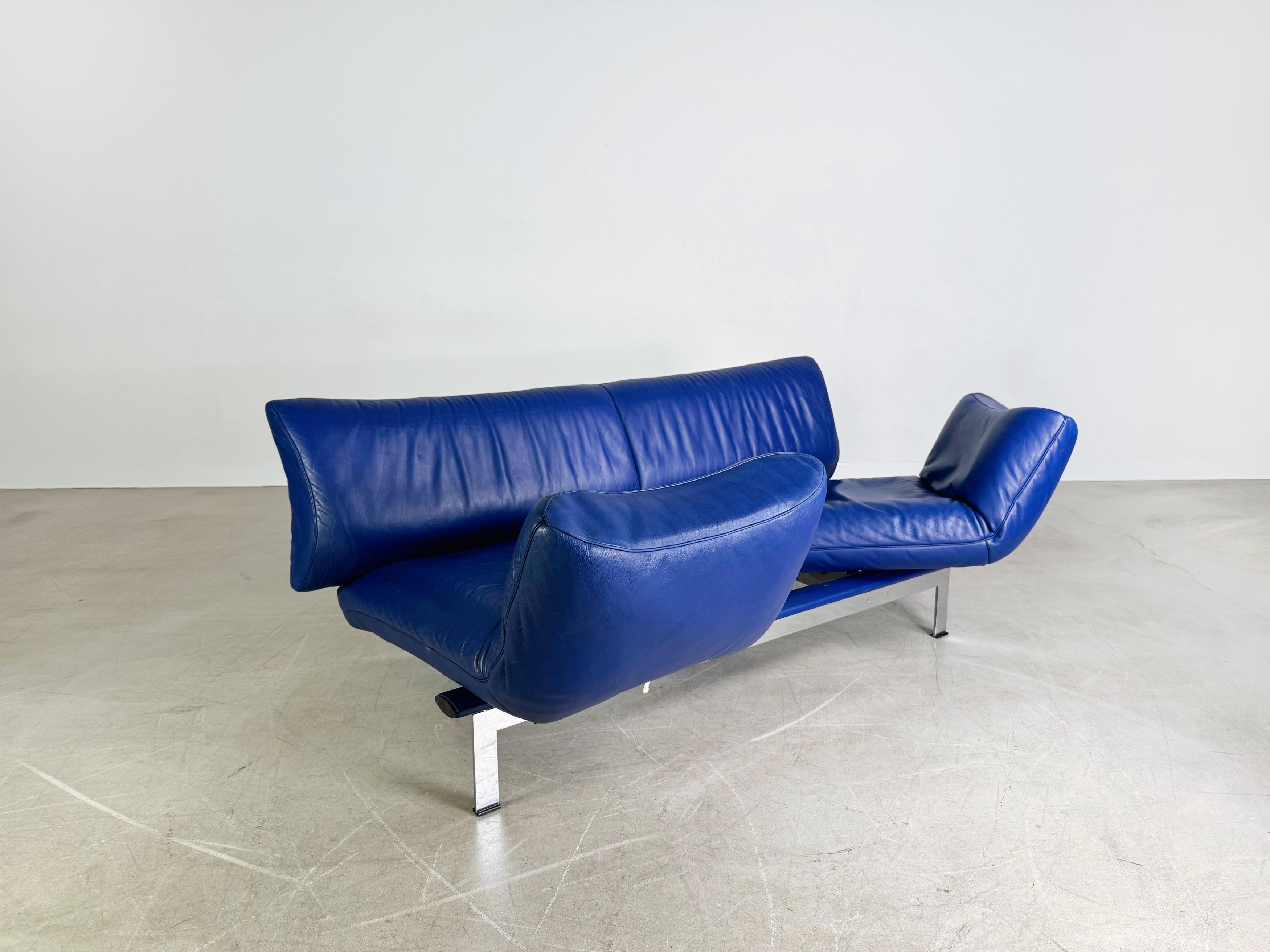 Original De Sede DS 140 Sofa Design Couch Leder blau Zweisitzer Siglo XXI y contemporáneo en venta