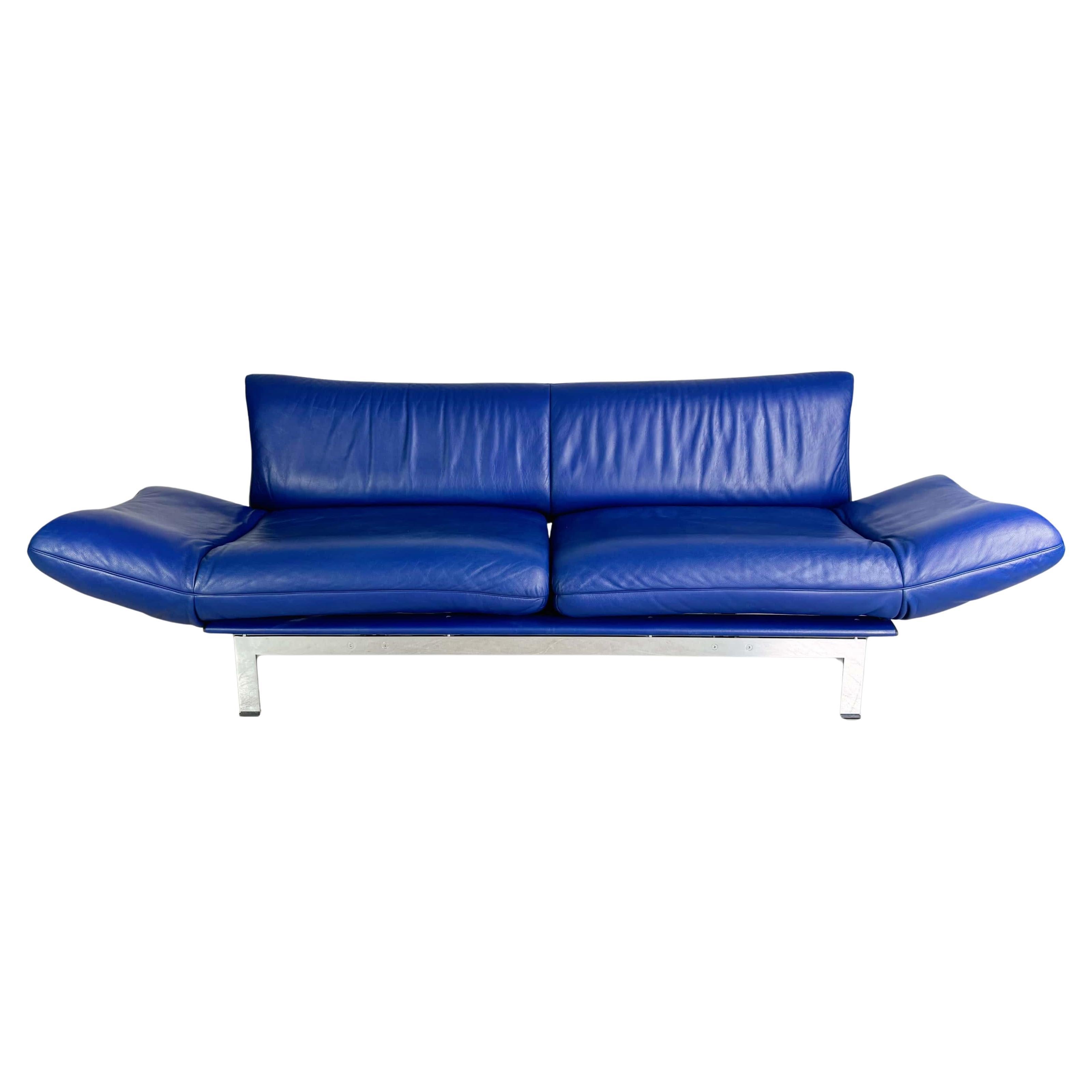 Original De Sede DS 140 Sofa Design Couch Leder blau Zweisitzer