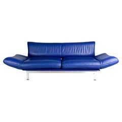 Original De Sede DS 140 Sofa Design Couch Leder blau Zweisitzer