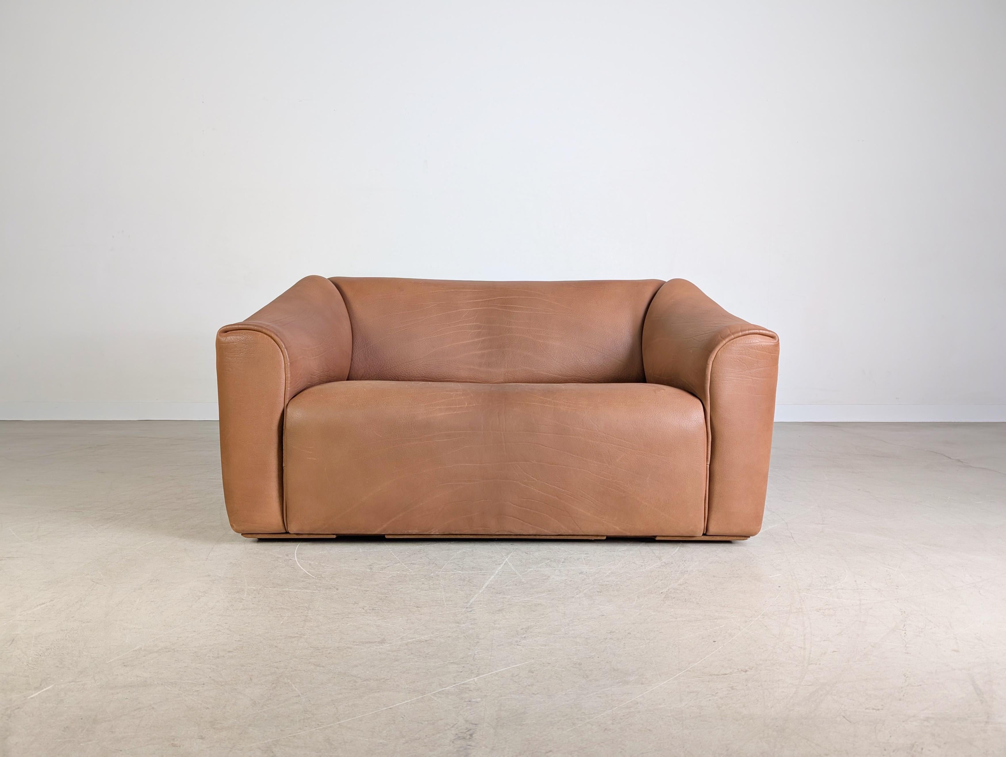 Original de Sede DS 47 Zweisitzer Sofa Design Couch Dickleder Moderno de mediados de siglo en venta