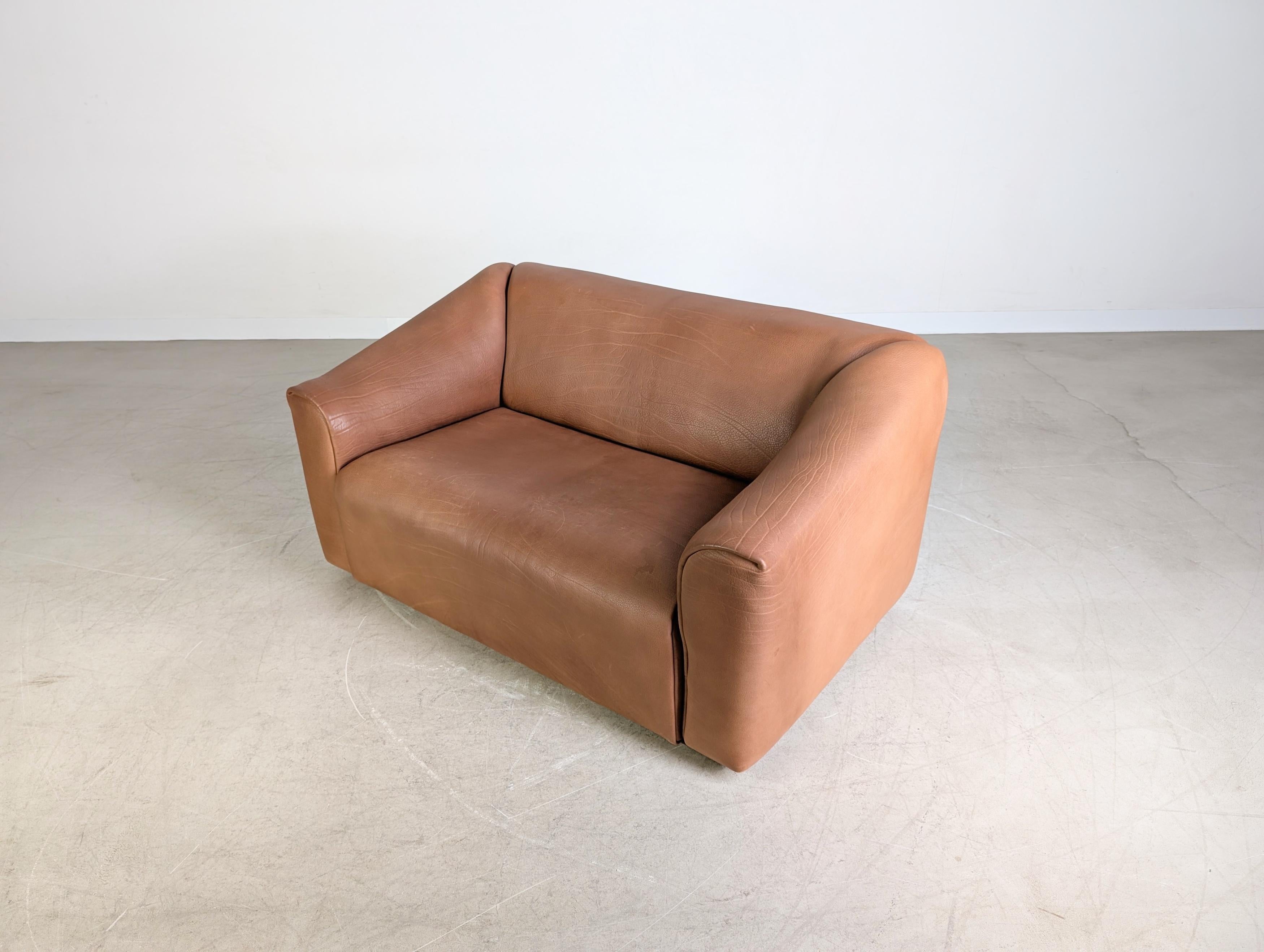 Original de Sede DS 47 Zweisitzer Sofa Design Couch Dickleder Cuero en venta
