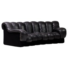 Original De Sede DS600 Black on Black Non Stop Sectional Sofa