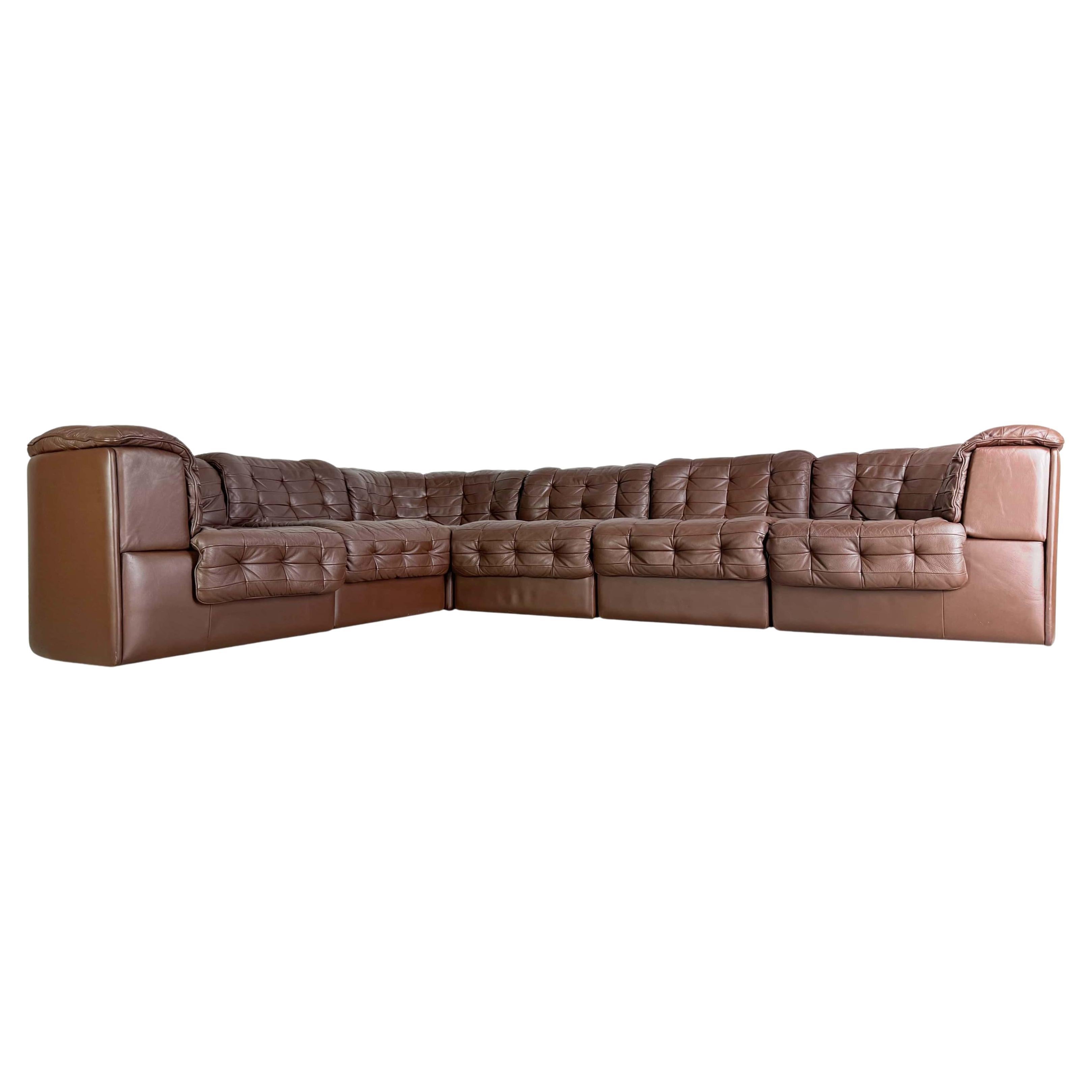 Original De Sede Ecksofa DS 11 Leder-Patchwork aus der Mitte des Jahrhunderts