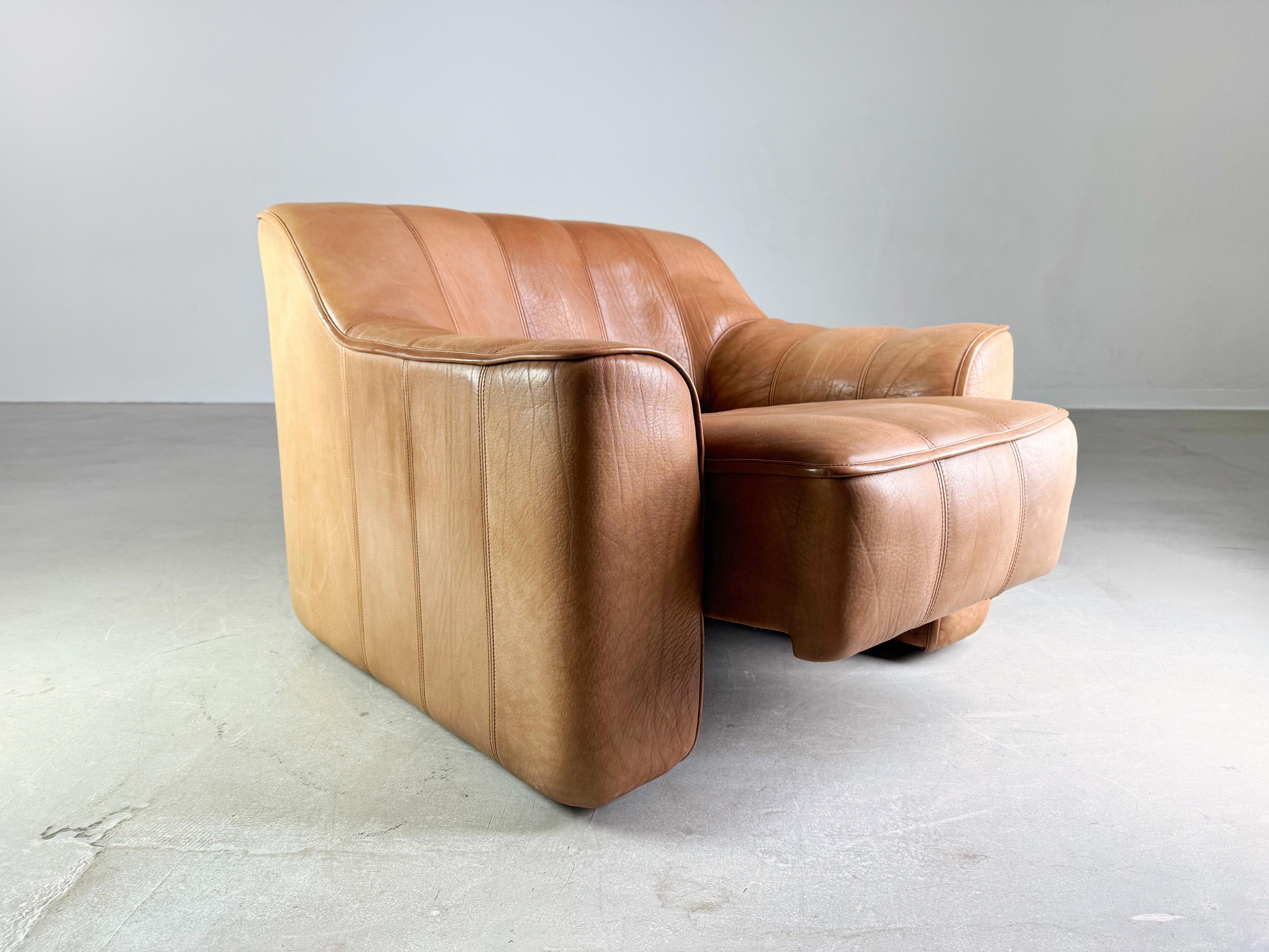 Mid-Century Modern Original de Sede Sessel DS44 Büffelleder Design braun