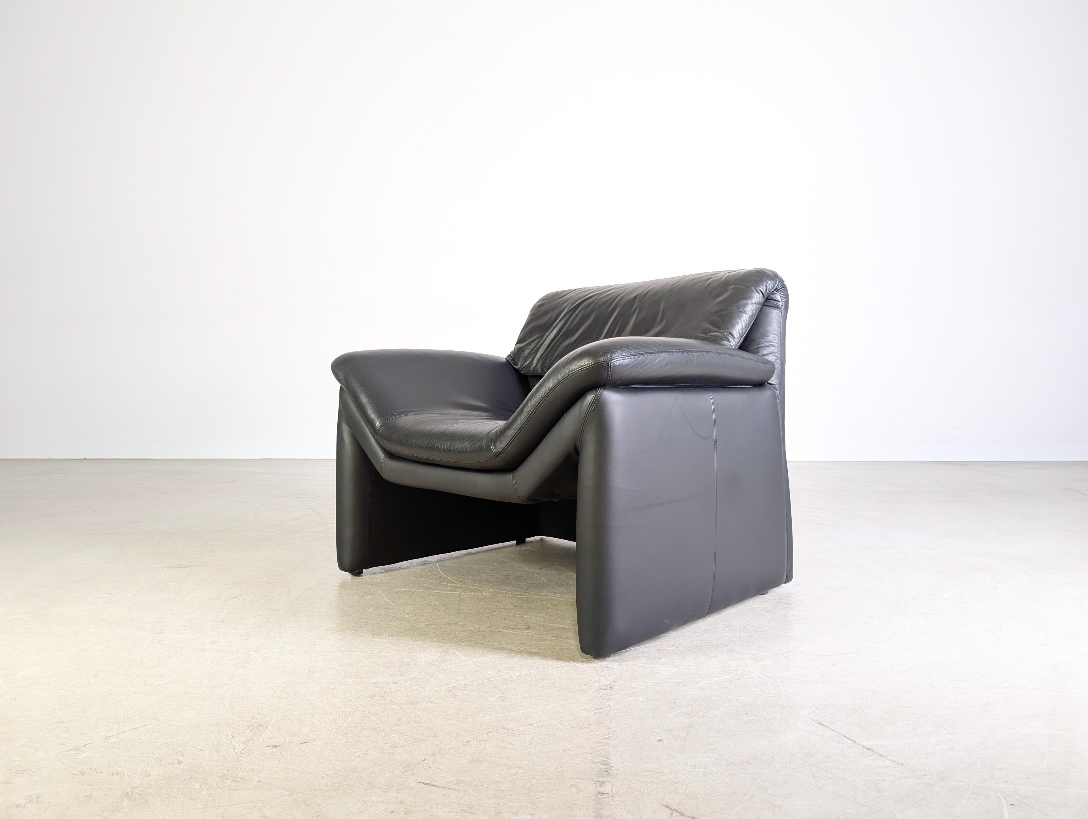 Original de Sede Sessel Hans Kaufeld Leder schwarz Design Sessel Suizo en venta