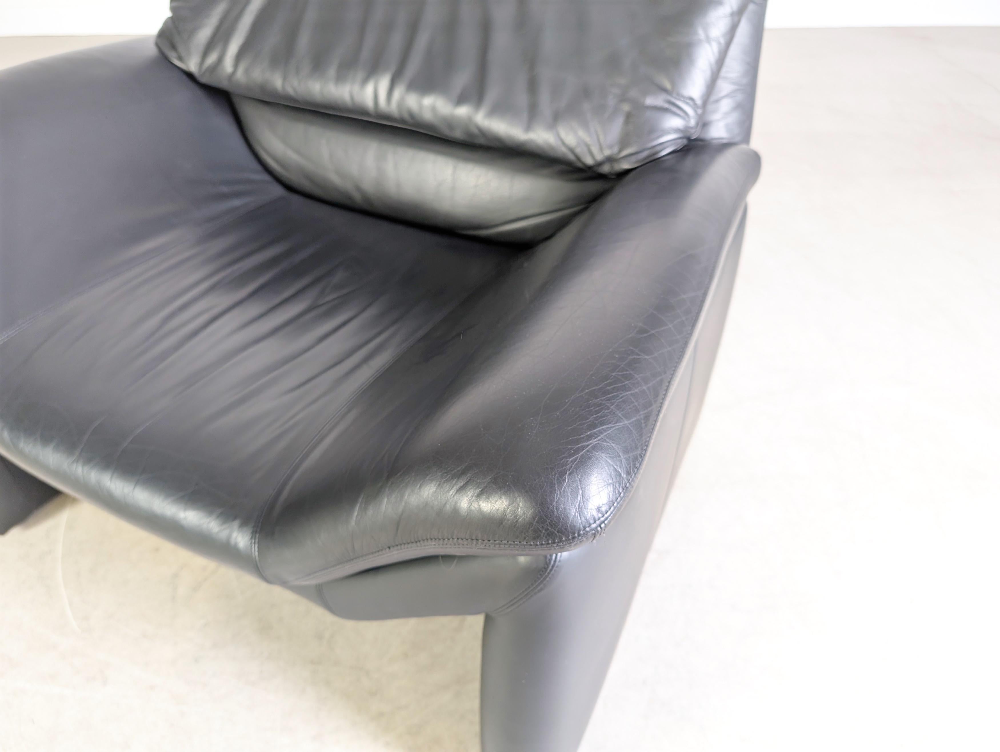 Original de Sede Sessel Hans Kaufeld Leder schwarz Design Sessel en venta 2