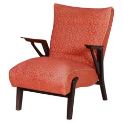 Fauteuil Art déco d'origine, Oak, vernis ravivé, revêtement nettoyé, République tchèque, années 1930