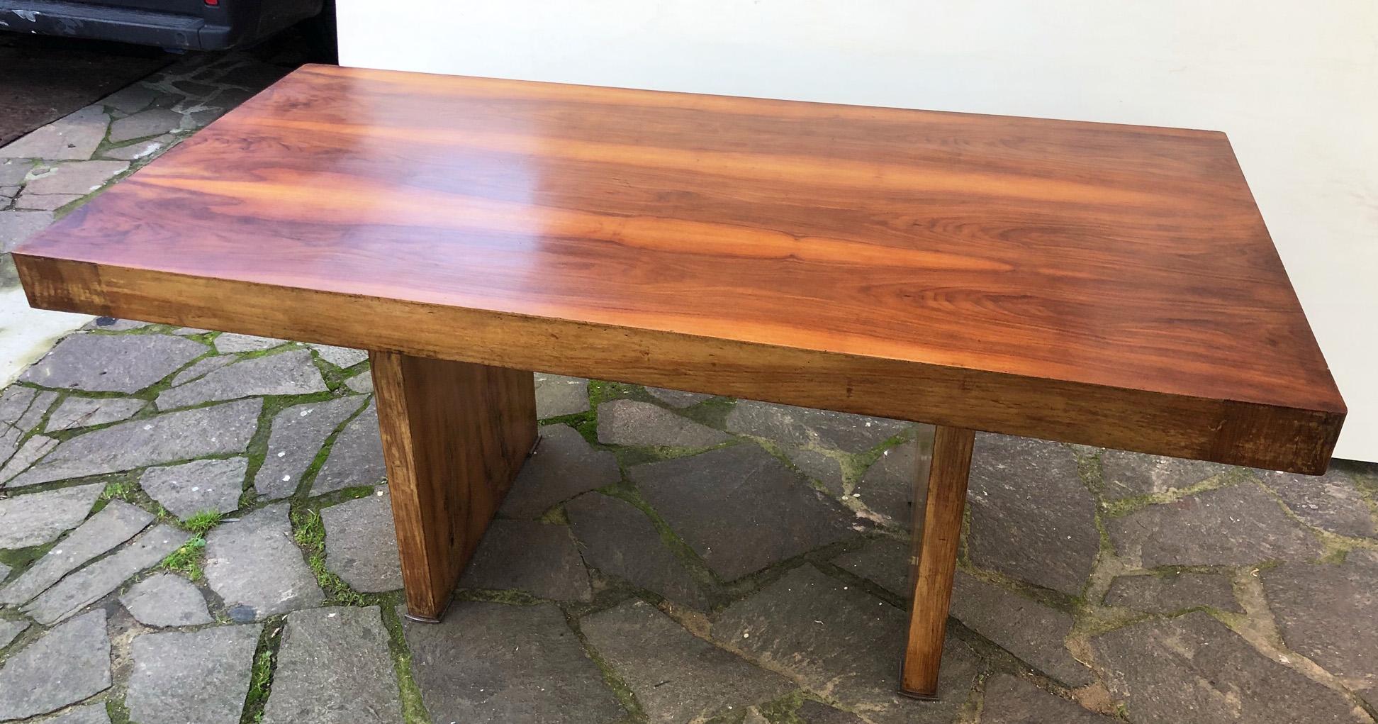 Art Deco Original Deco Italian Table  in Veneered National Walnut Honey Color For Sale