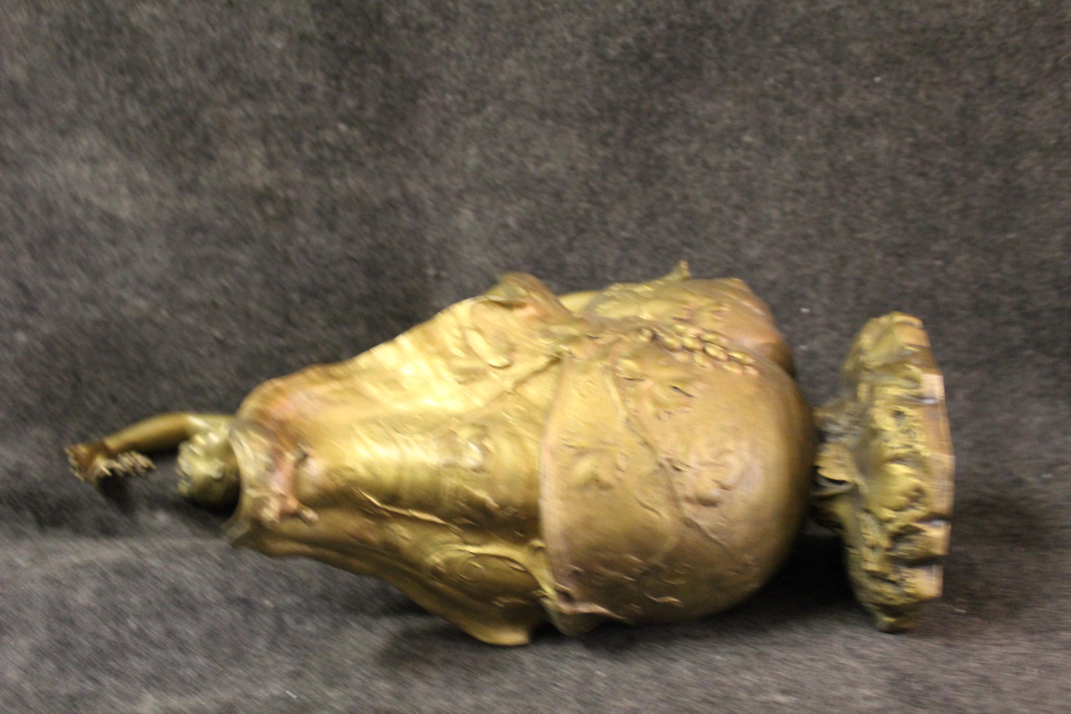 Original Deco Vase, Nude with Grapes Kneeling on a Large Snail, Signed Fugere For Sale 2
