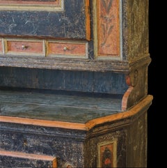 Original Decorated Early 19th Century Cabinet from Dalarna, Sweden, Dated 1822