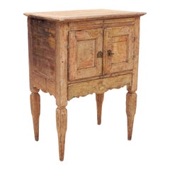 Antique Original Decorated Late 18th Century Gustavian Nightstand From