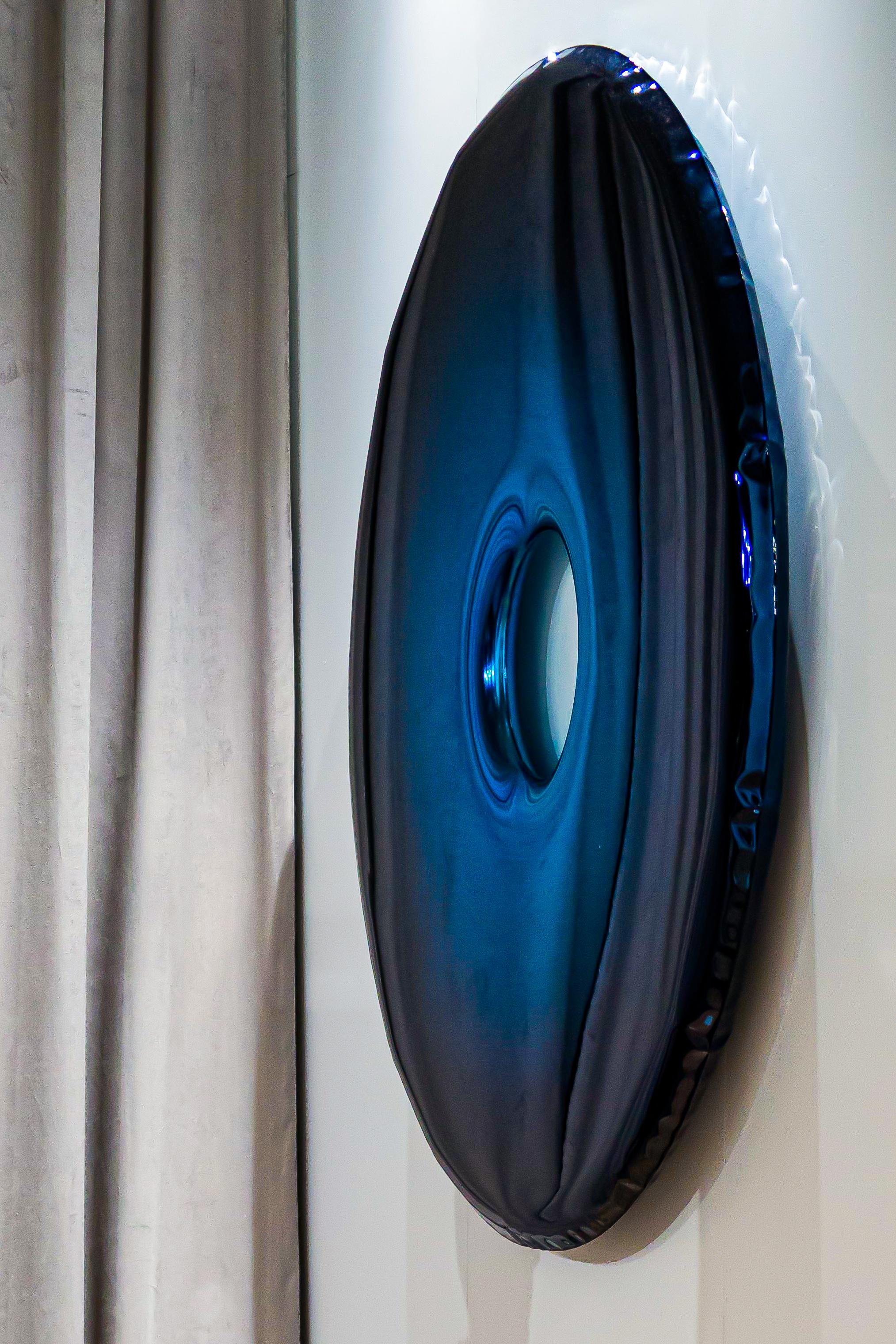 Polacco Specchio da parete Rondo 120 Deep Space Blue, Zieta in vendita