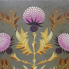 Peinture décorative originale d'Alejandro Rangel Hidalgo – Oiseaux et chardons