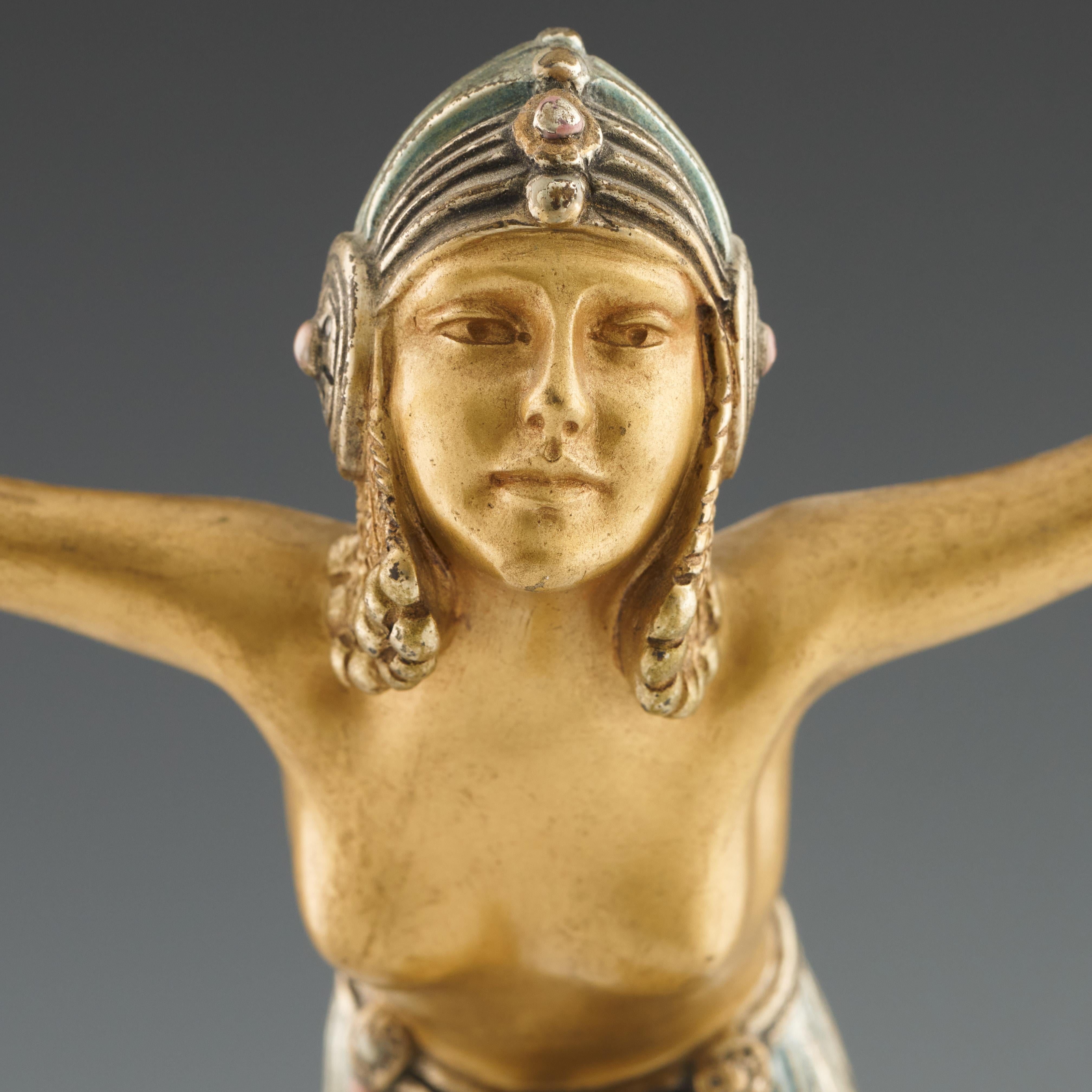Original Demetre Chiparus Art Deco Cold Painted Bronze Figure For Sale 5