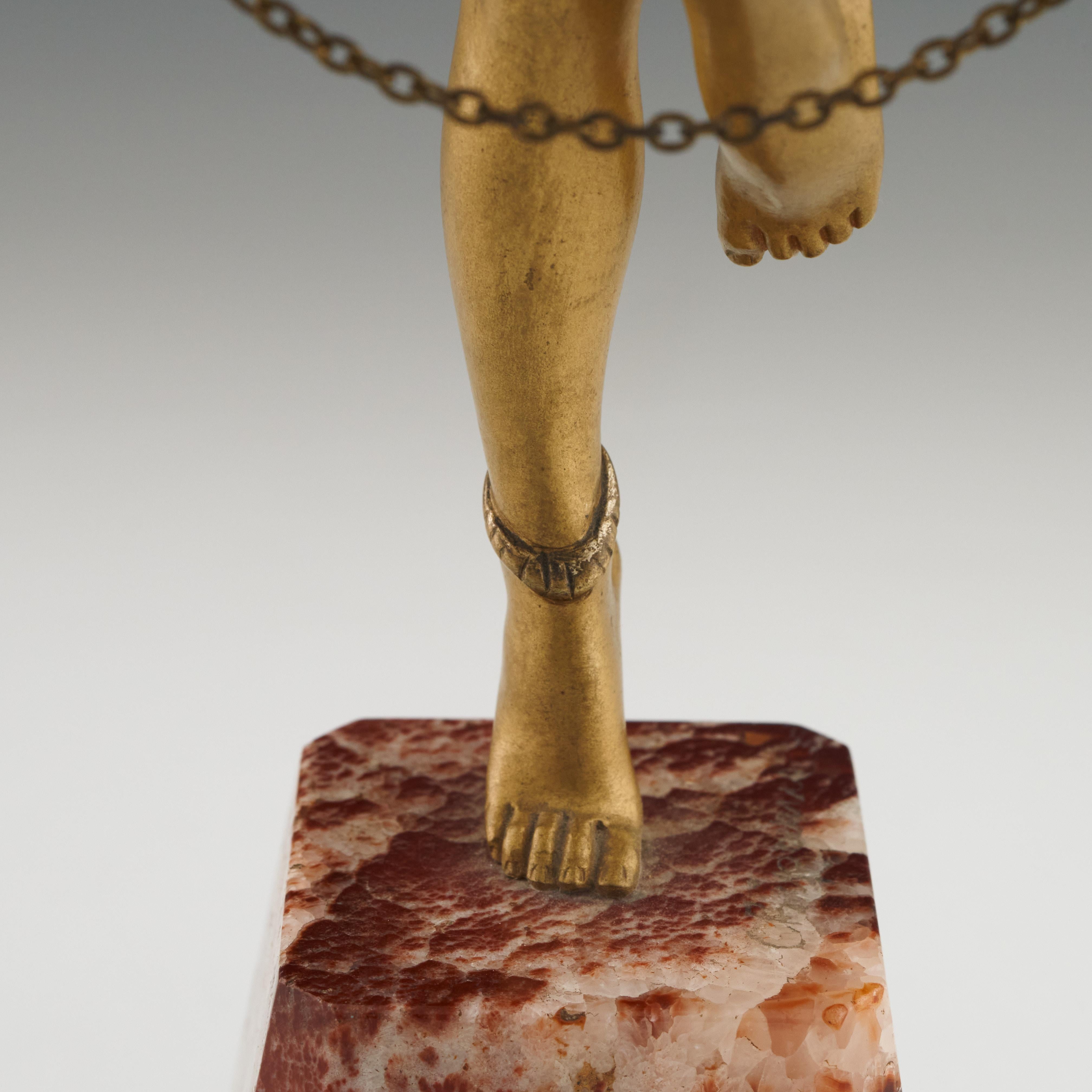 Demetre Chiparus, Art déco-Figur aus kalt bemalter Bronze, Demetre im Angebot 7