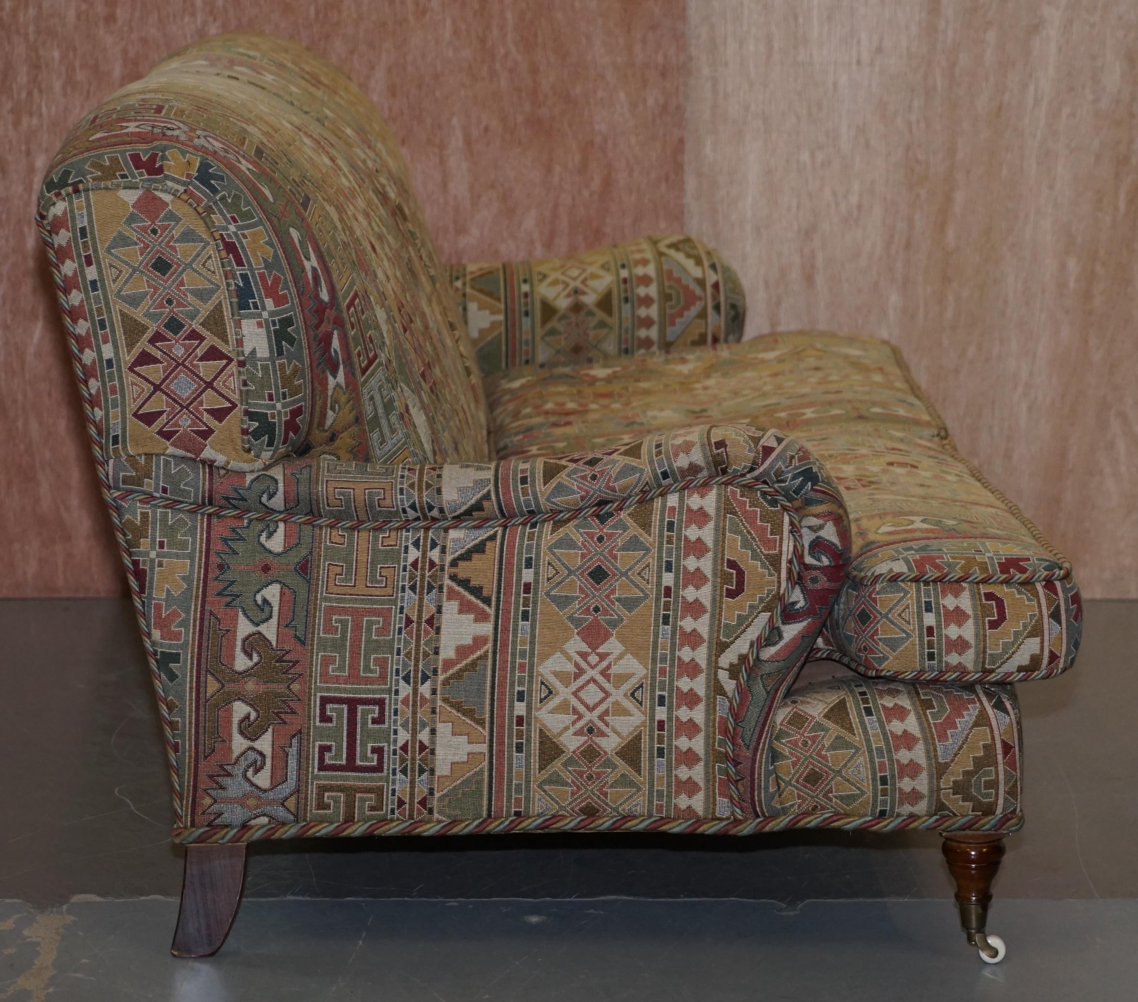 Upholstery Original Derwent Made in England Howard Model Kilim Style Three-Seat Sofa