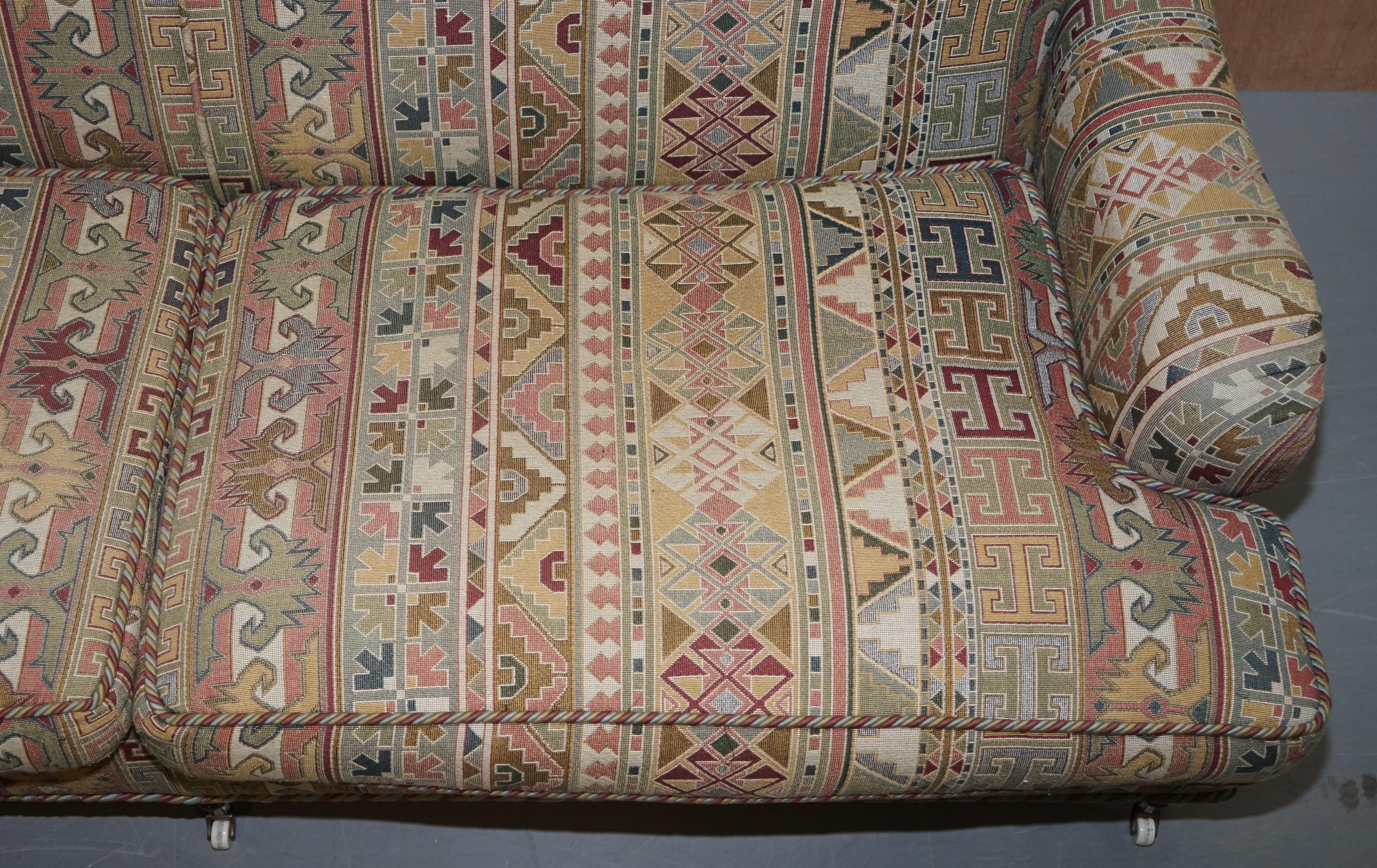 English Original Derwent Made in England Howard Model Kilim Style Three-Seat Sofa