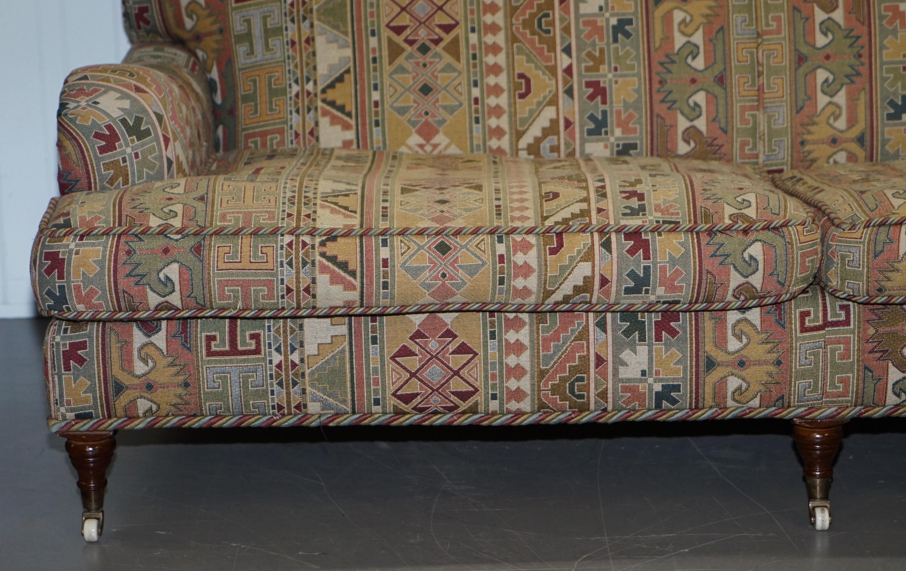Hand-Crafted Original Derwent Made in England Howard Model Kilim Style Three-Seat Sofa