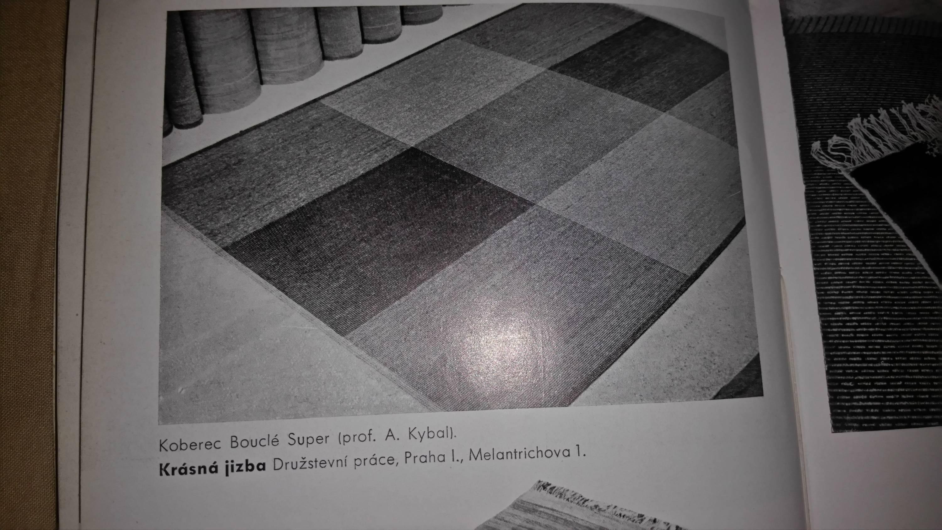 Mid-20th Century Original Design Geometric Carpet by Antonín Kybal, circa 1940s For Sale