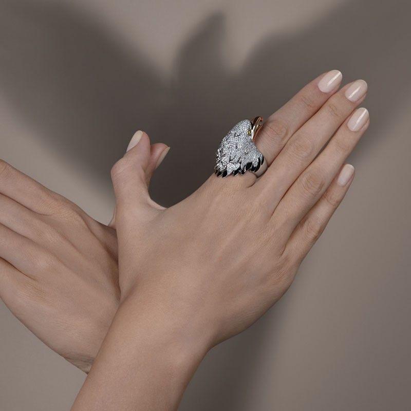 Design originale in Ct 3, 71 di diamanti su anello con animale in vendita 2