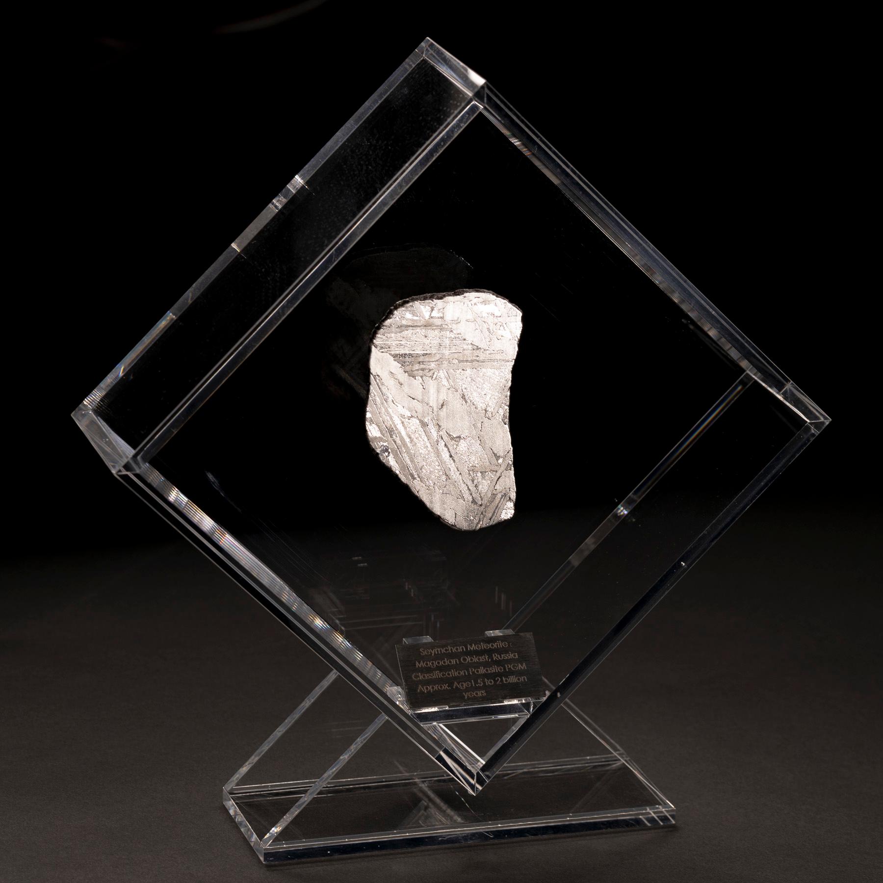 Original Design, Seymchan Meteorite in a Acrylic Display 1