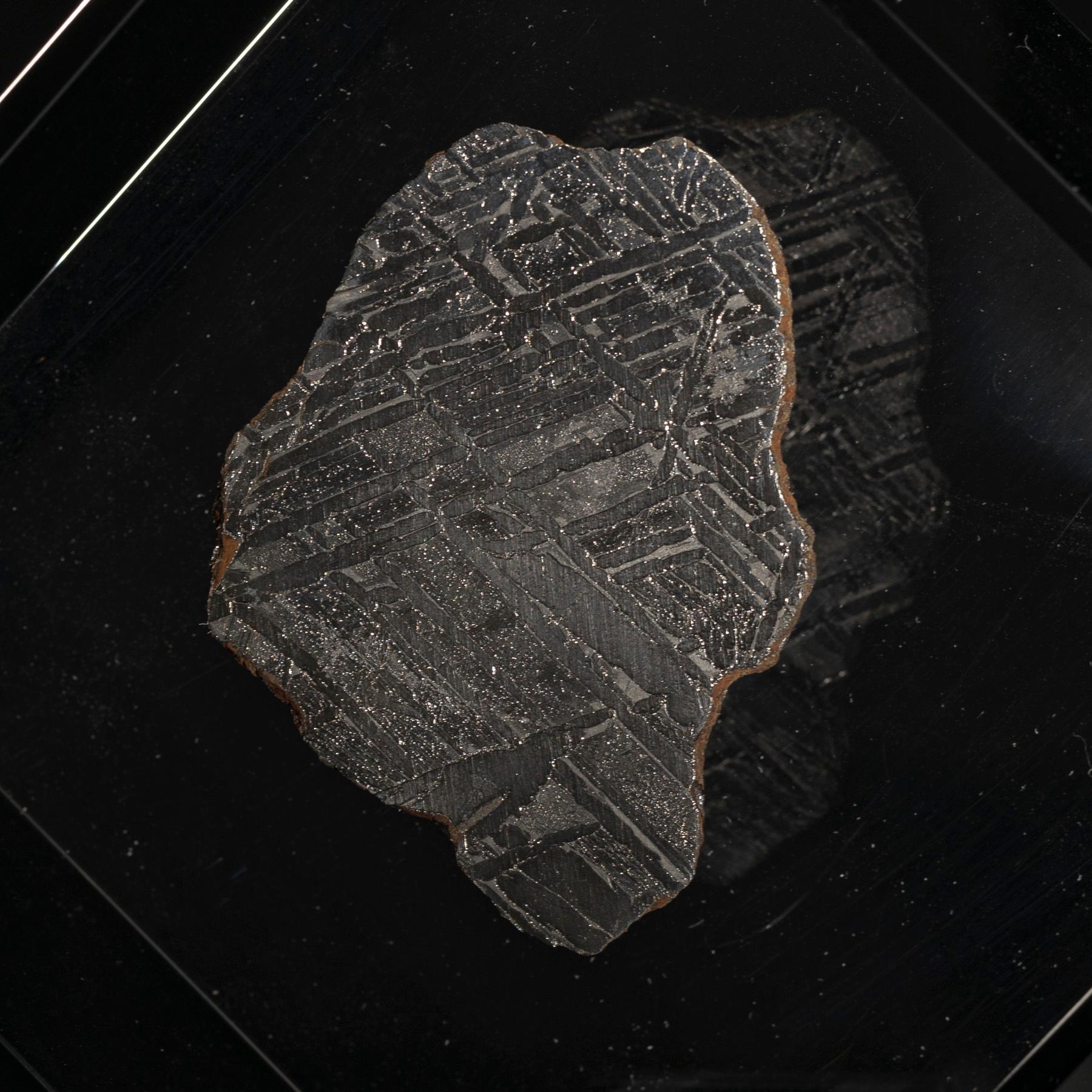 Original Design, Seymchan Meteorite in a Black Acrylic Display 1