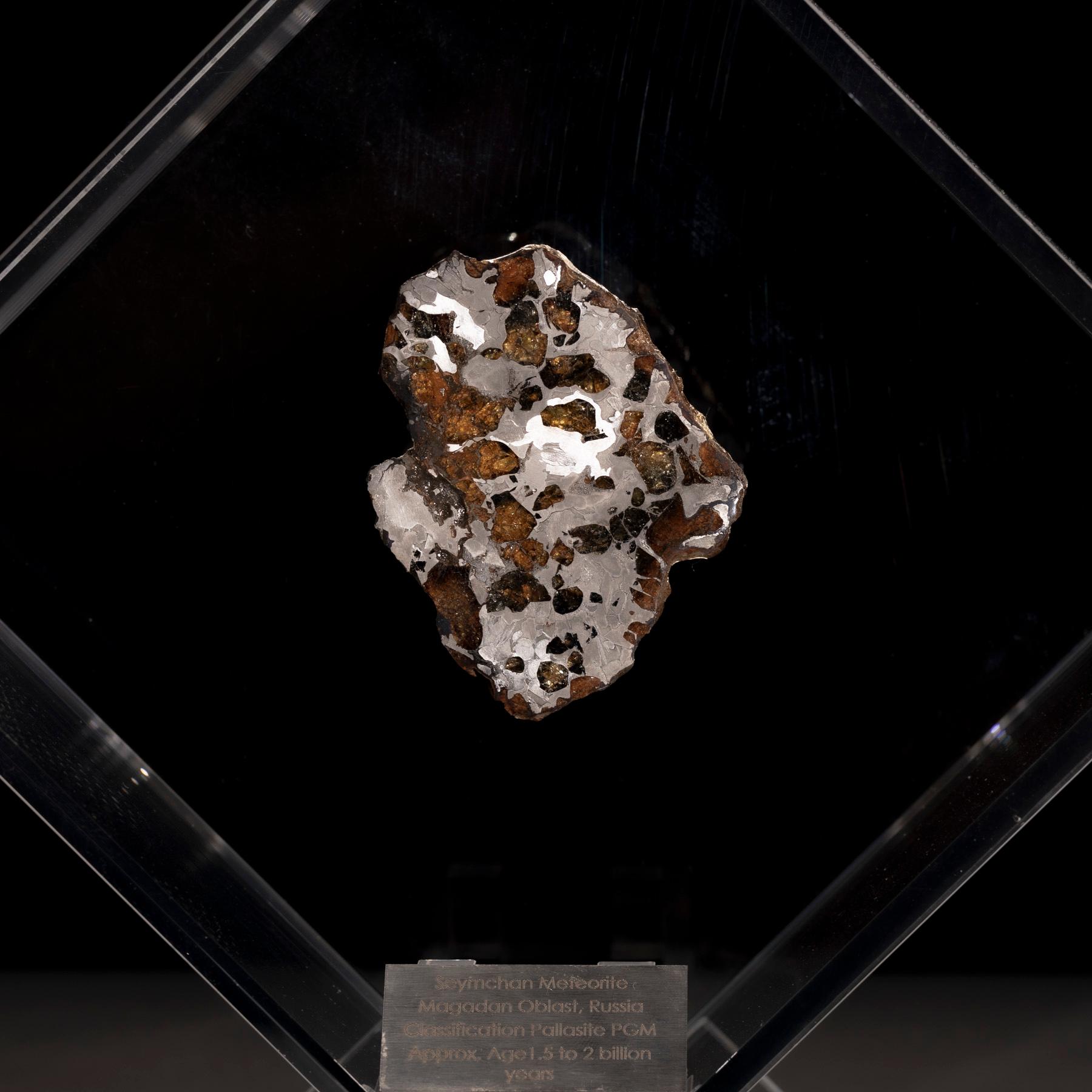 Original Design, Seymchan with Olivine Meteorite in a Acrylic Display 2