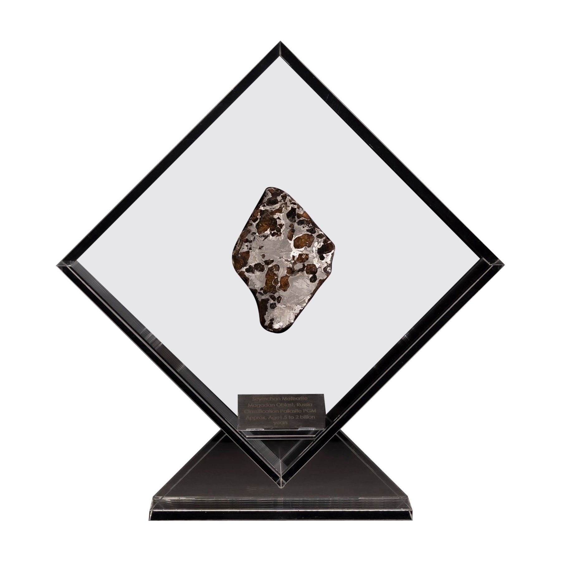 Original Design, Seymchan with Olivine Meteorite in a Acrylic Display