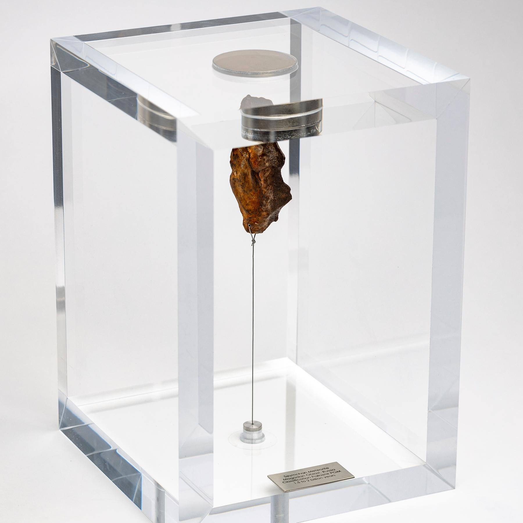 Mexican Original Design, Space Box, Egyptian Gebel Kamil Meteorite in Acrylic Box