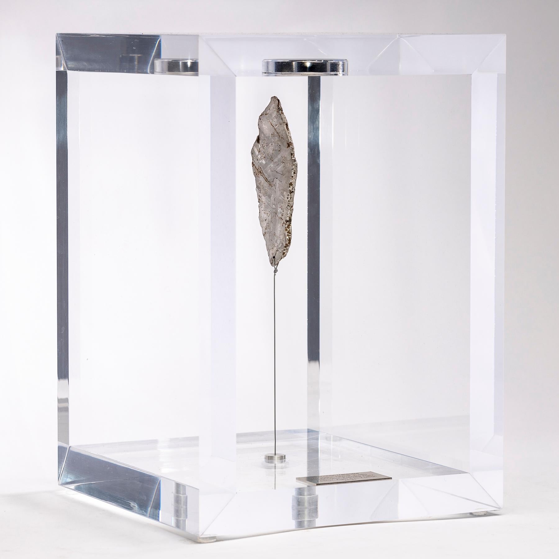 Organic Modern Original Design, Space Box, Gibeon Meteorite from Namibia in Acrylic Box