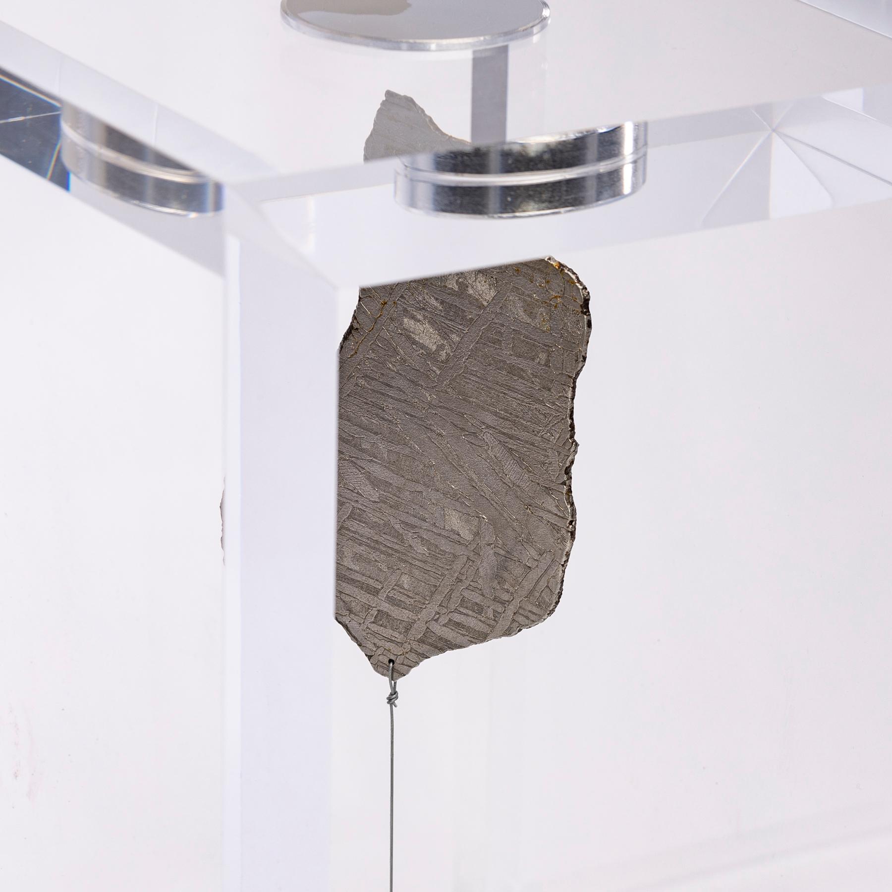 Contemporary Original Design, Space Box, Russian Seymchan Meteorite in Acrylic Box