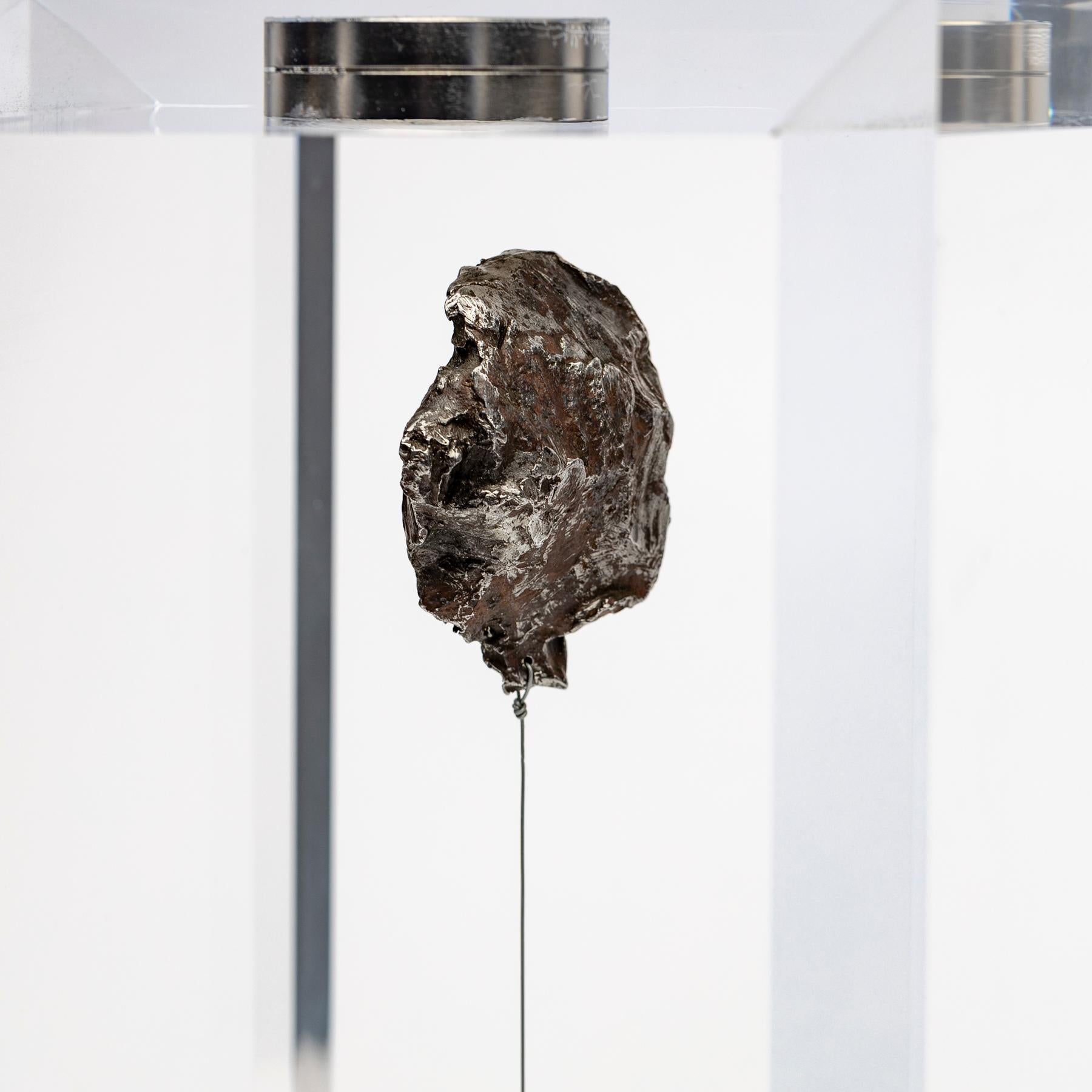 Contemporary Original Design, Space Box, Russian Sikhote Alin Meteorite in Acrylic Box