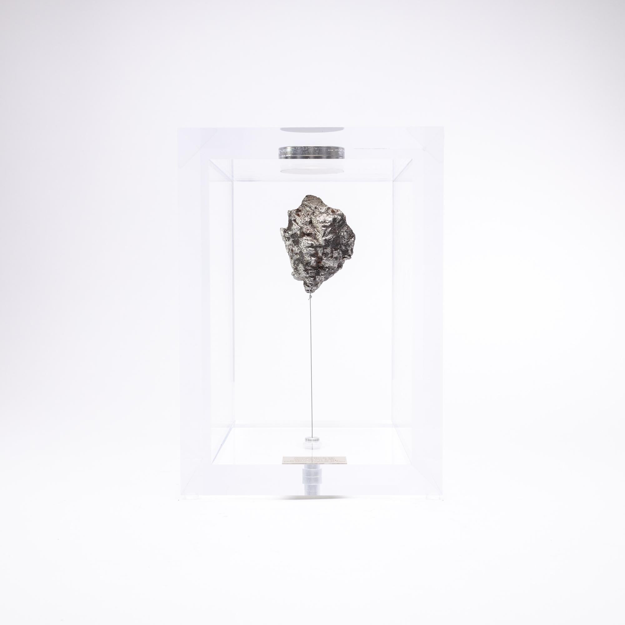 Organic Modern Original Design, Space Box, Swedish Muonionalusta, Meteorite in Acrylic Box