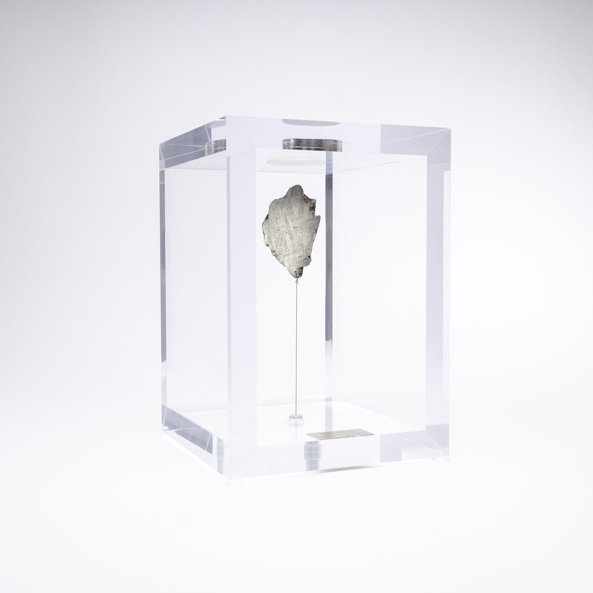 Mexican Original Design, Space Box, Swedish Muonionalusta, Meteorite in Acrylic Box