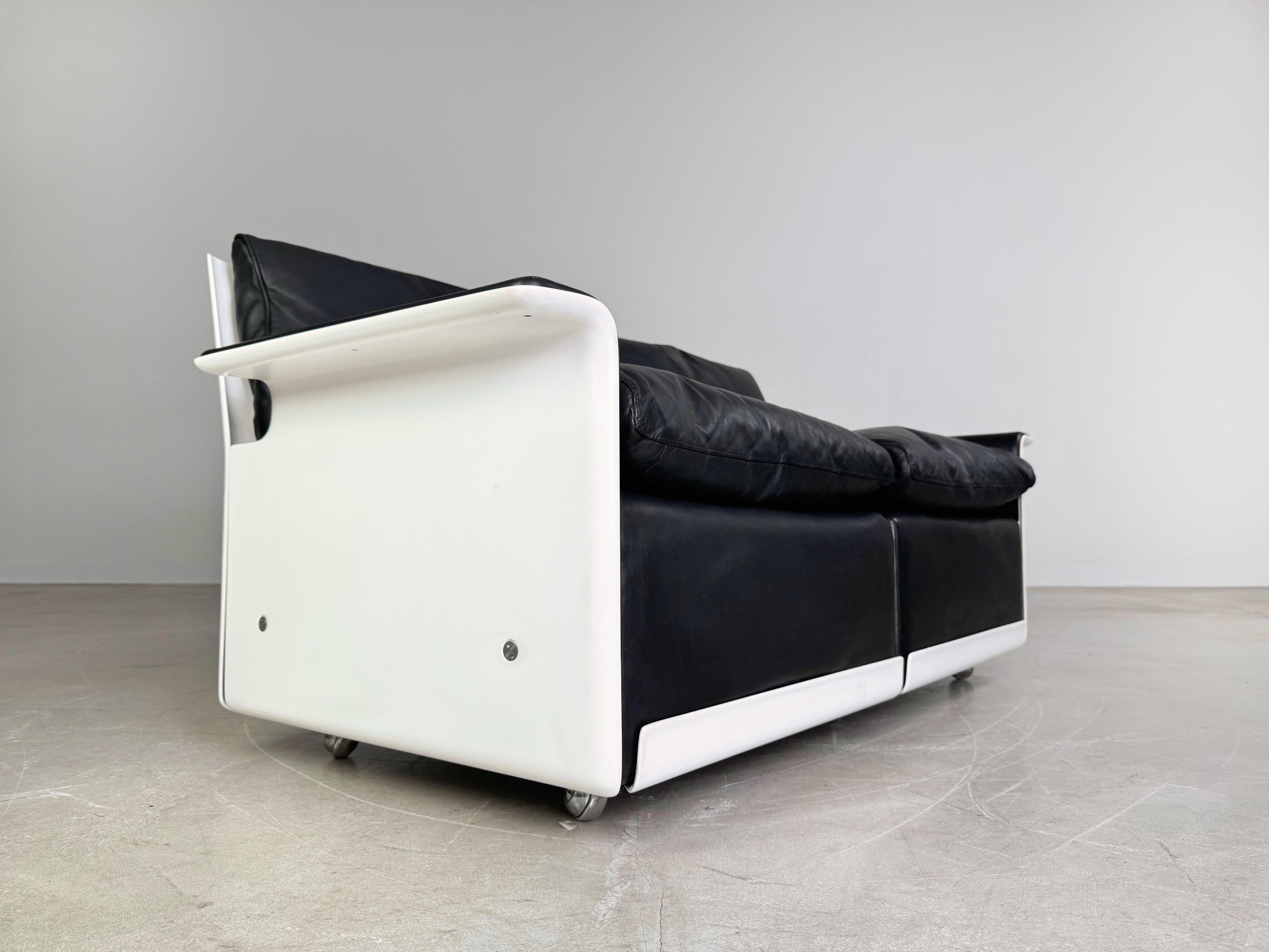Leather Original Dieter Rams Zweisitzer Sofa Vitsoe RZ 620 Bauhaus For Sale