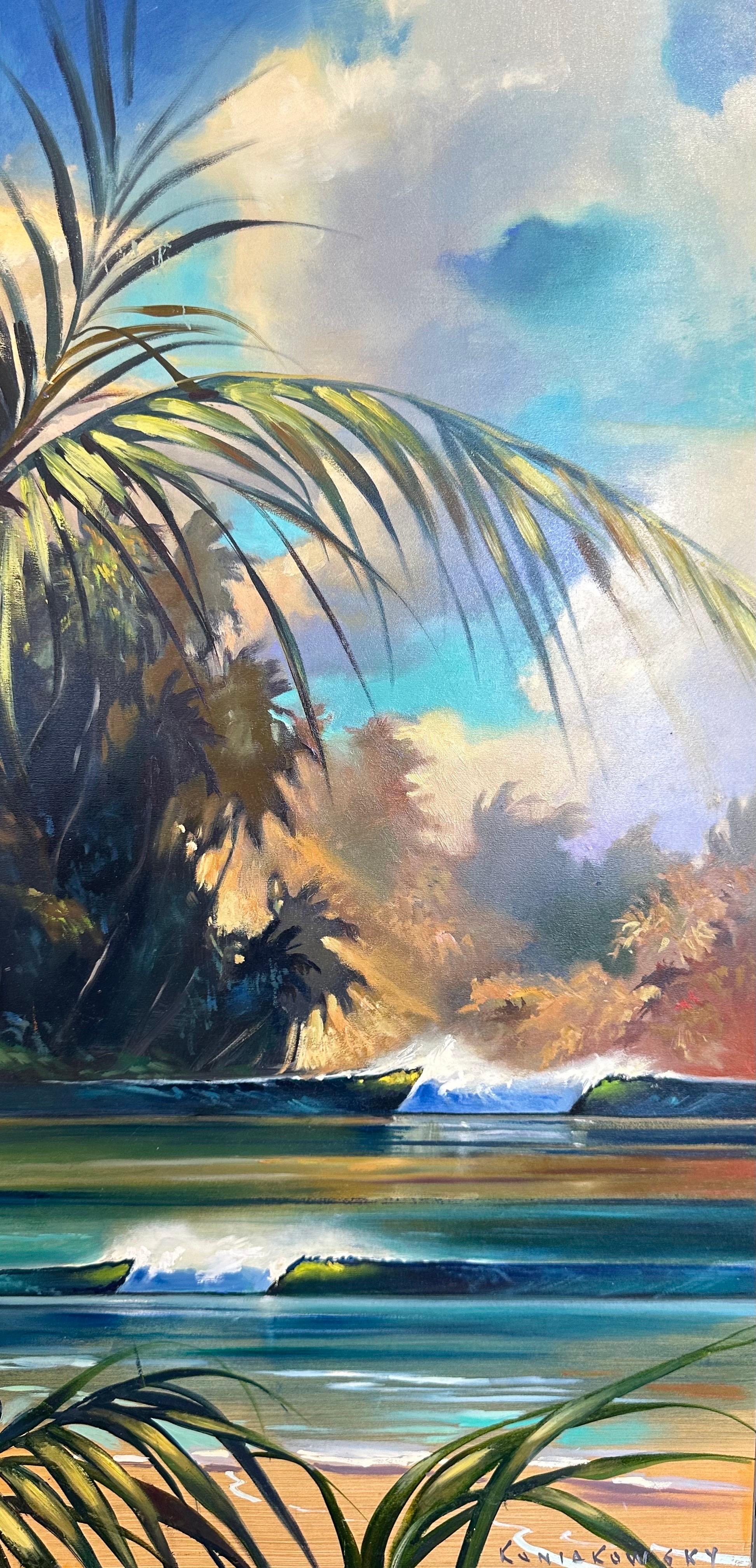 Original Diptychon Öl auf Karton „Upward Dream“ Gemälde von Wade Koniakowsky, Original im Angebot 2