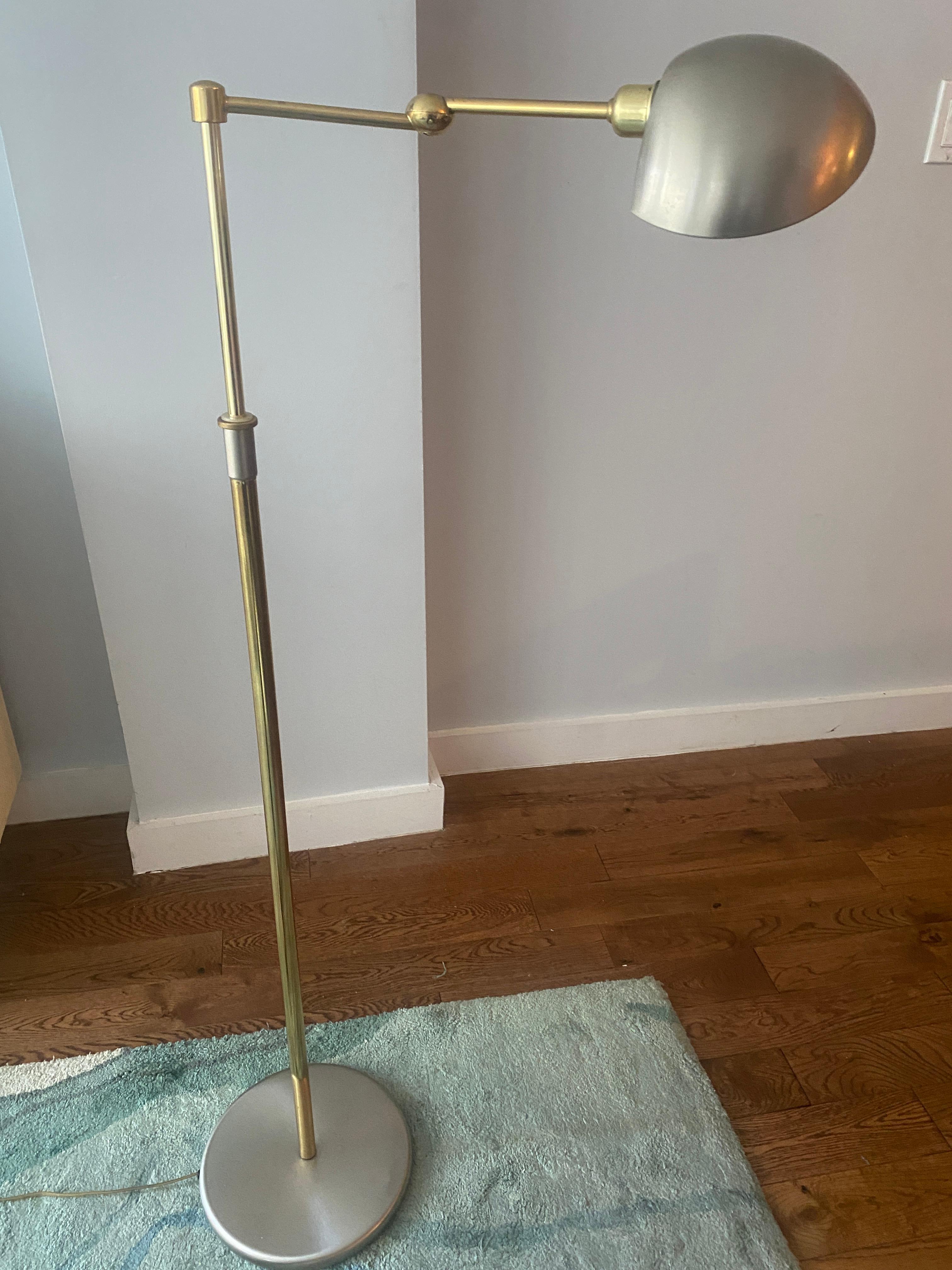 Brass Original Discontinued Holtkotter  Swing Arm Floor Lamp