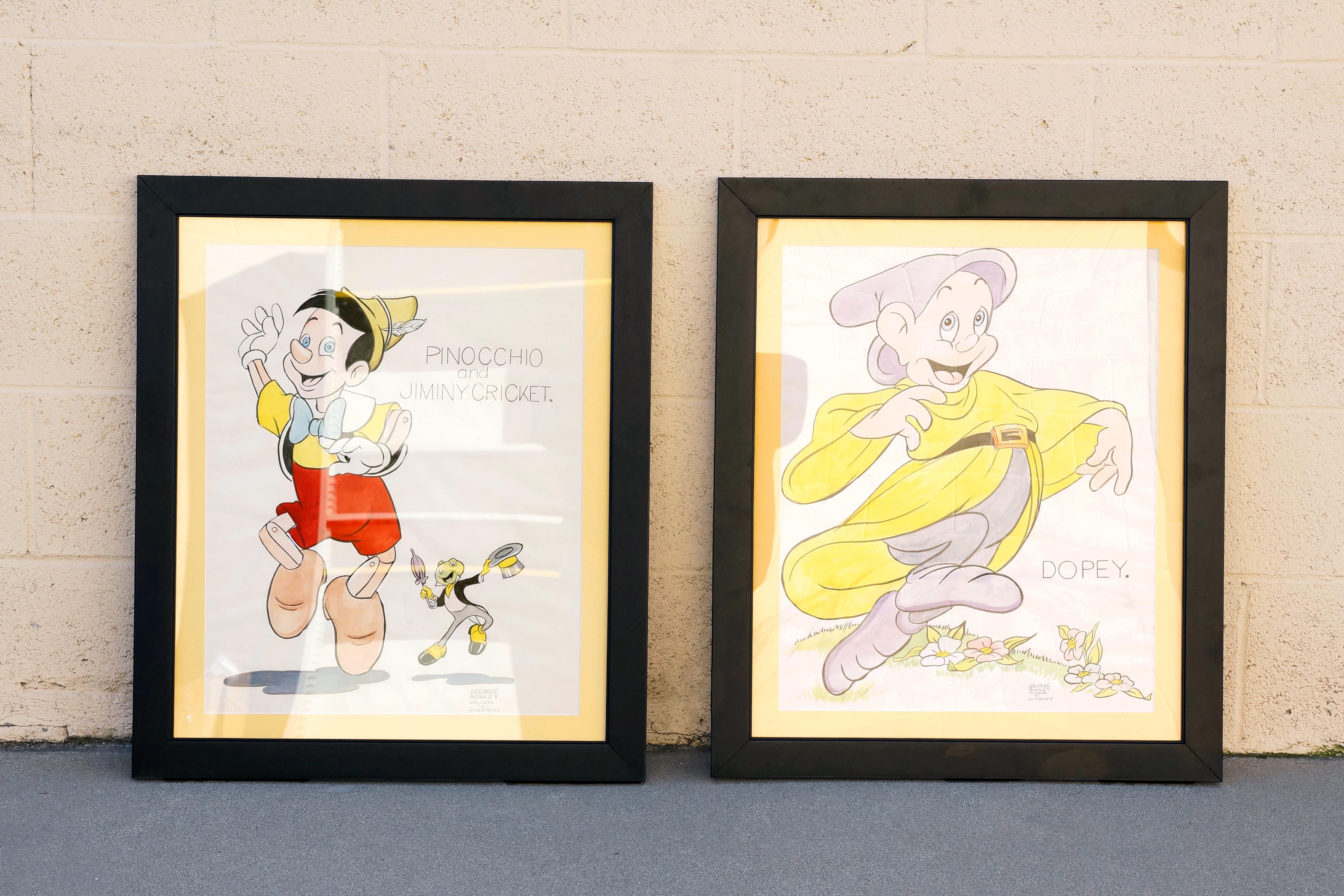 Fine XX secolo Illustrazioni Disney originali del primo animatore Disney George Rowley