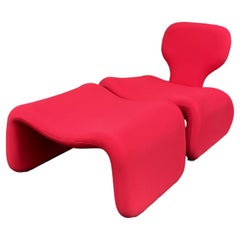 Original Djinn Chair and Ottoman by Olivier Mourgue for Airborne